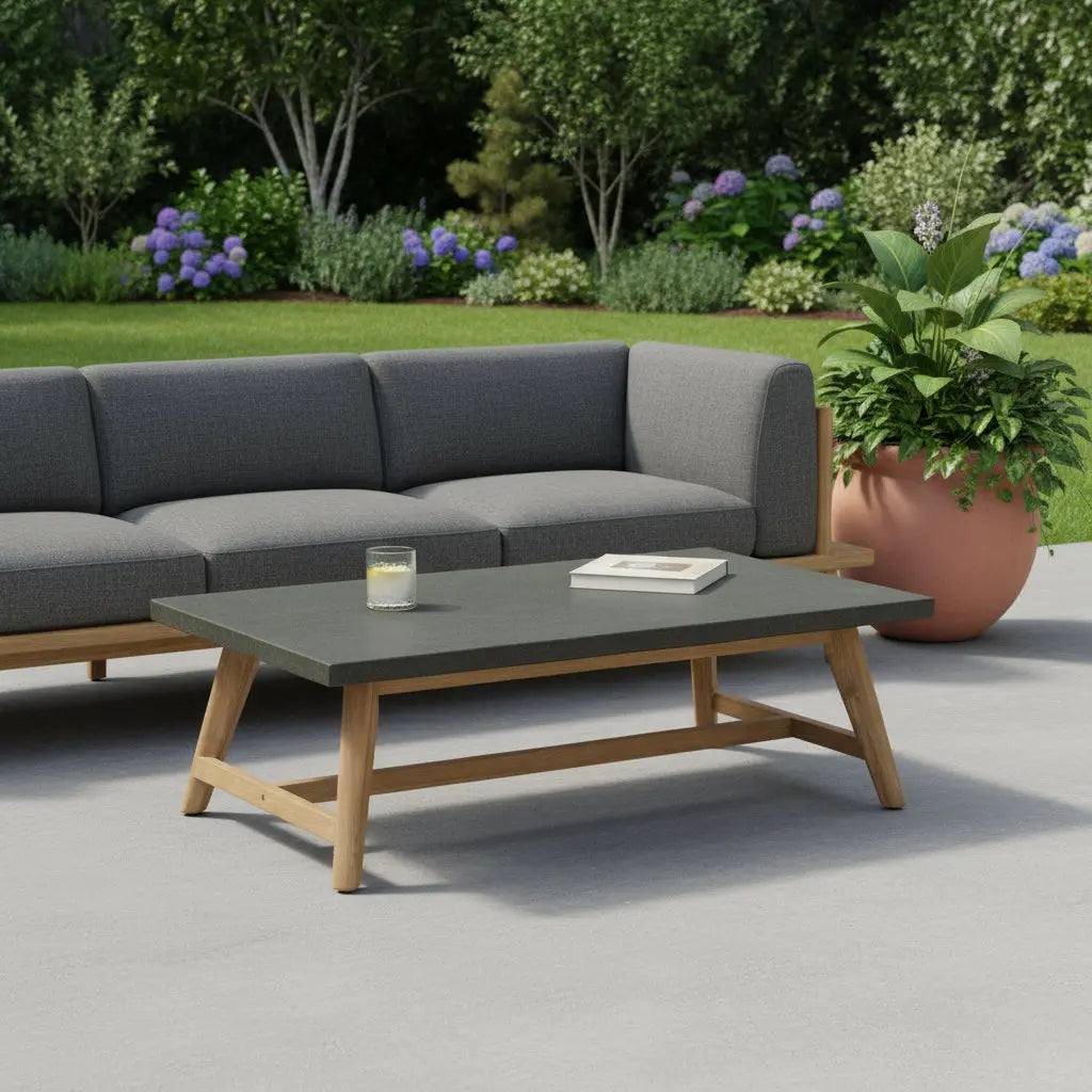 48" Dark Gray Concrete Outdoor Coffee Table - GreatEagleInc