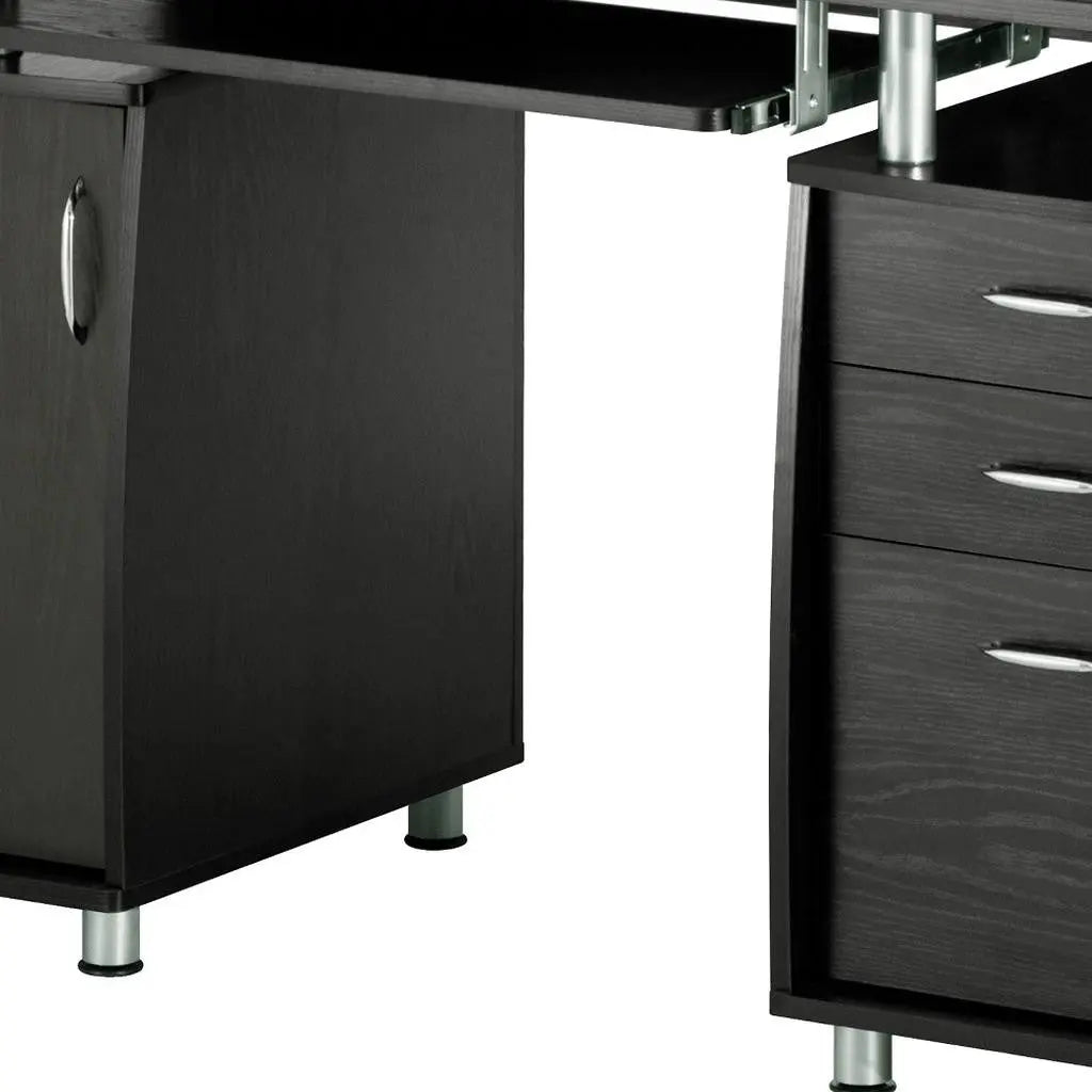 48" Espresso Wood Computer Desk With Two Drawers Homeroots Office