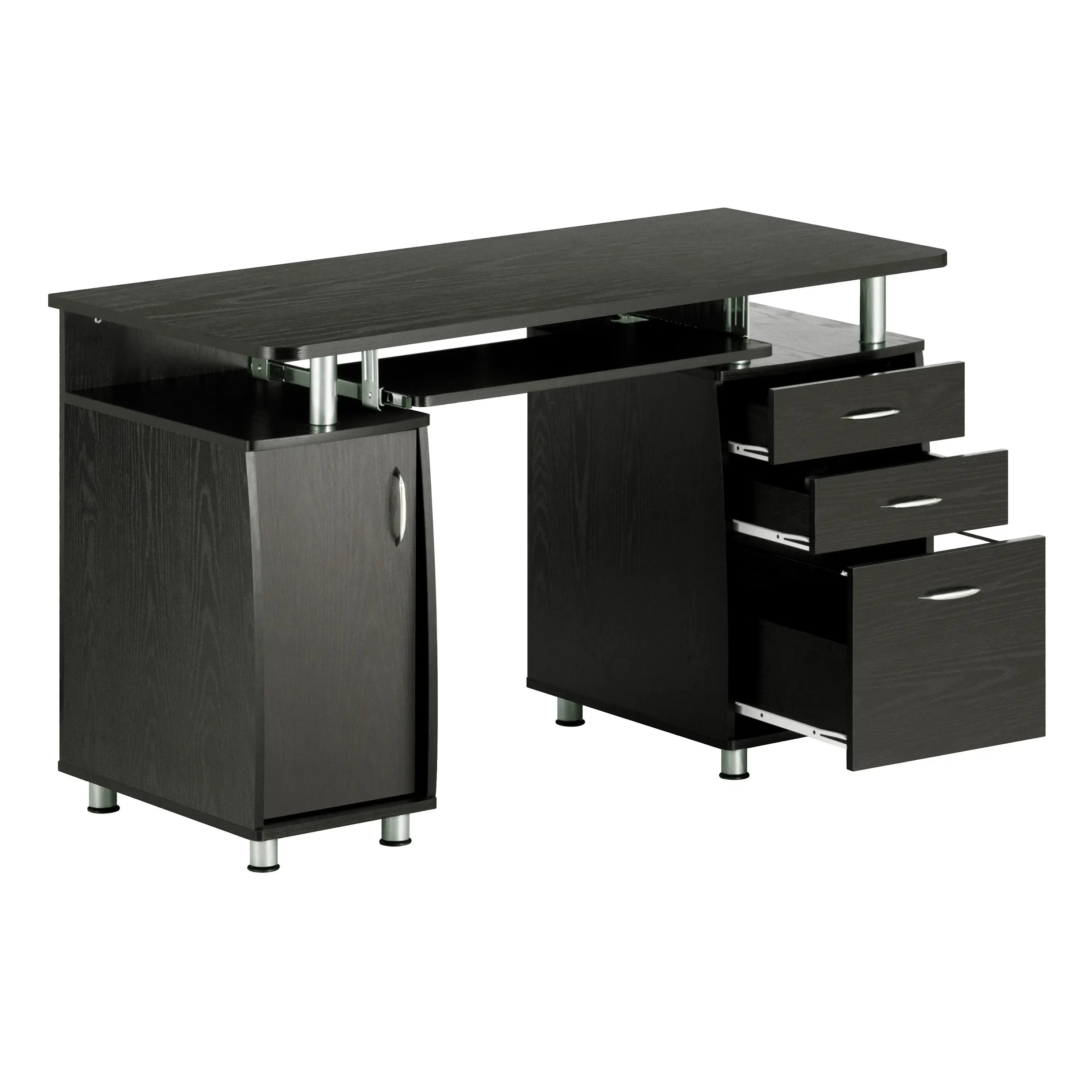 48" Espresso Wood Computer Desk With Two Drawers Homeroots Office