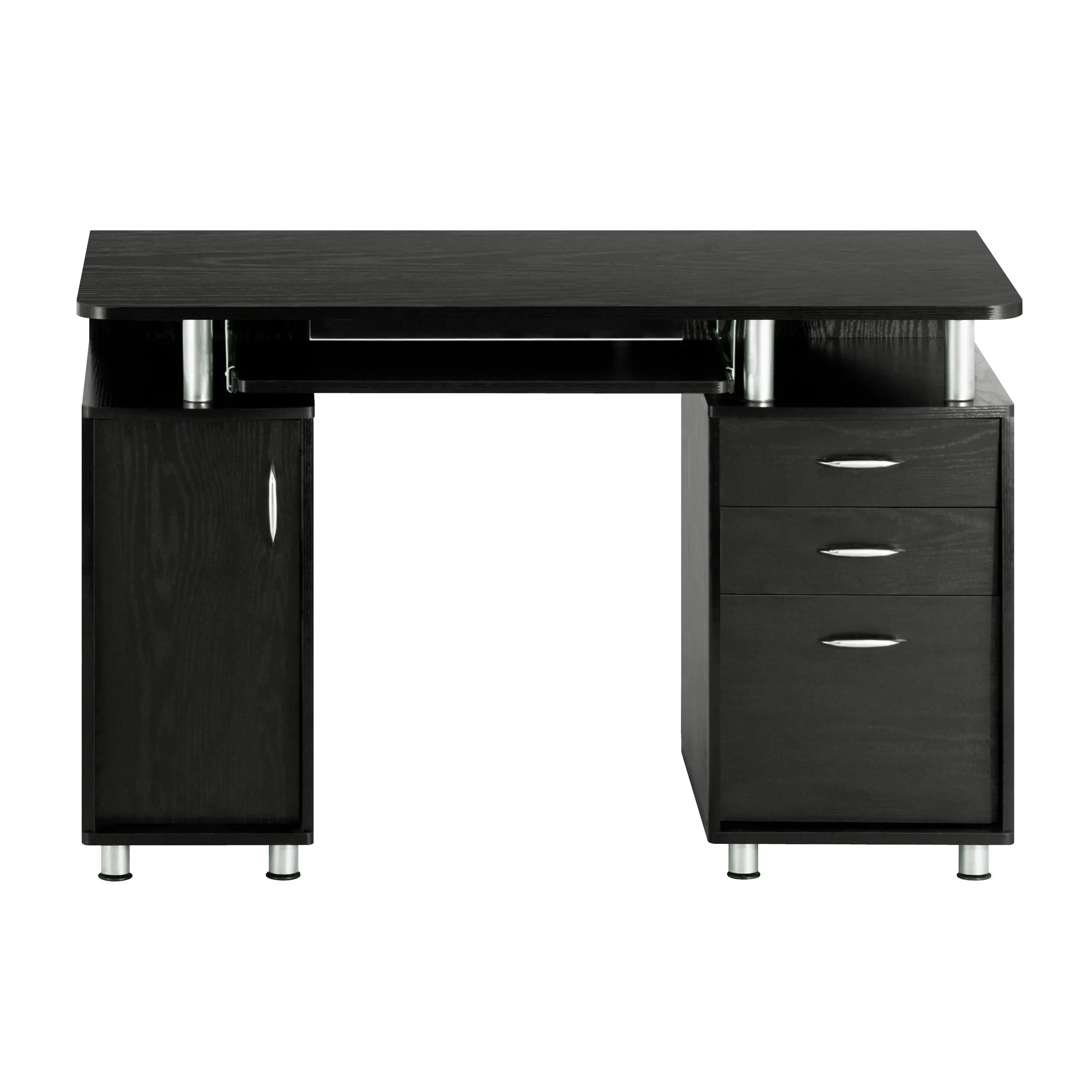 48" Espresso Wood Computer Desk With Two Drawers Homeroots Office