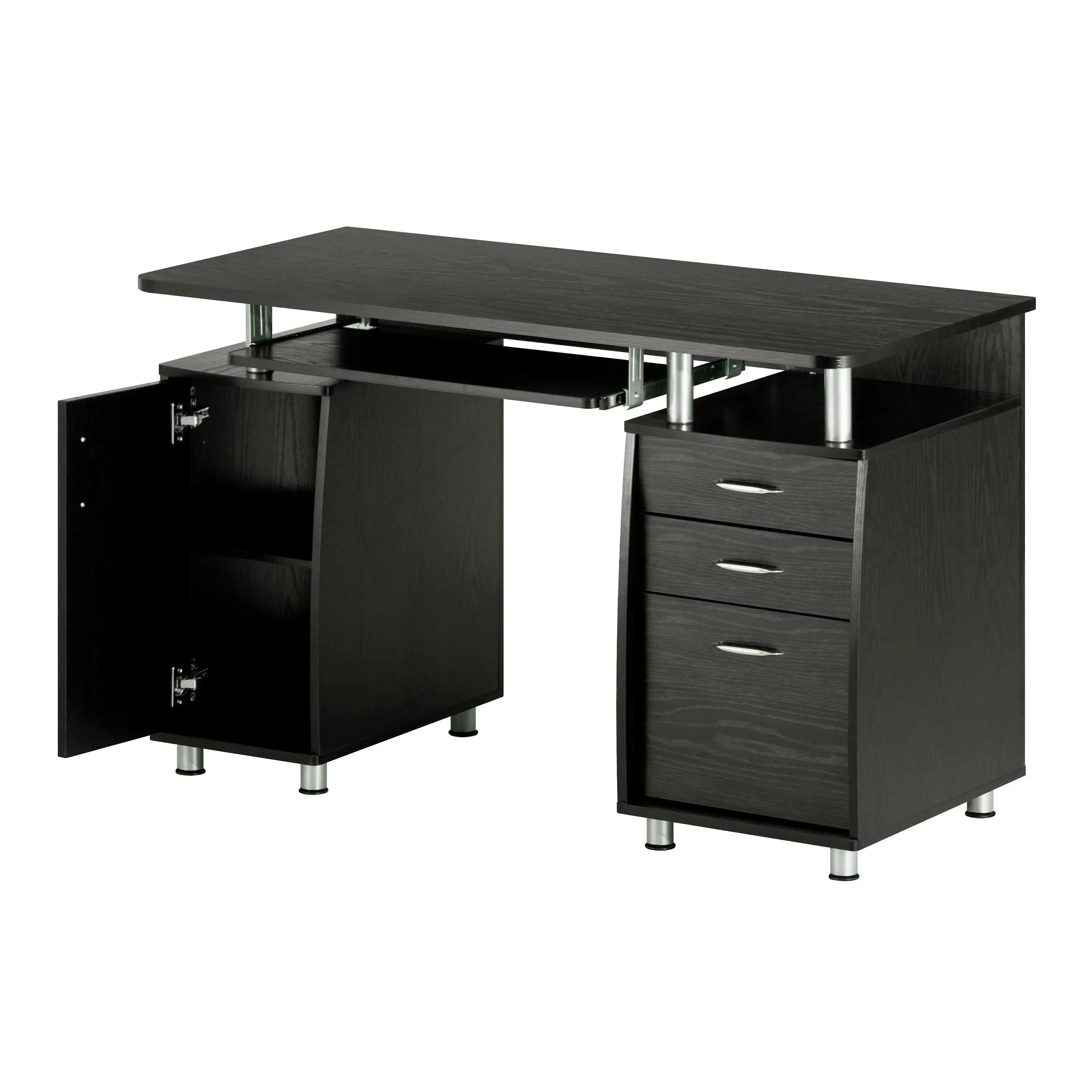 48" Espresso Wood Computer Desk With Two Drawers Homeroots Office