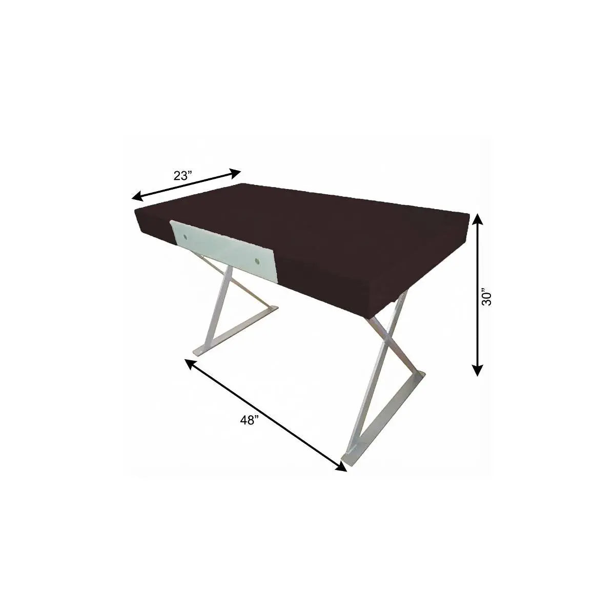 48" Espresso and Silver Wood and Metal Computer Desk Homeroots Office