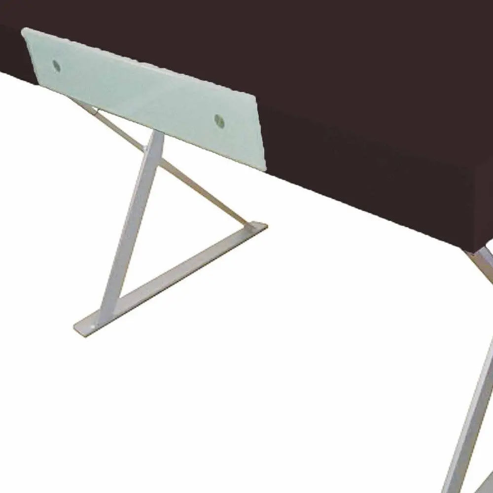 48" Espresso and Silver Wood and Metal Computer Desk Homeroots Office