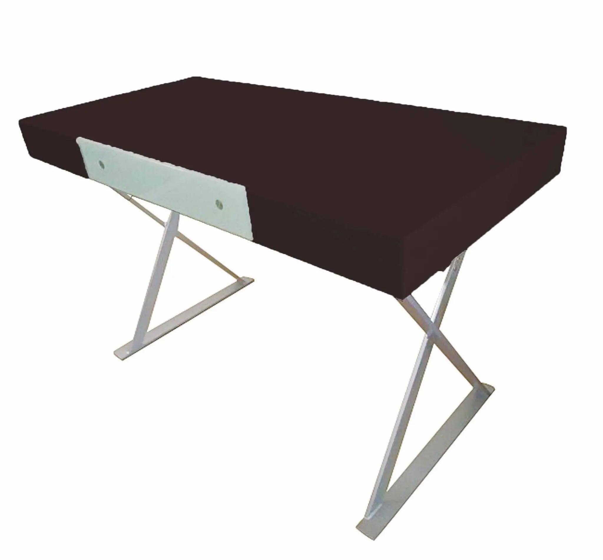 48" Espresso and Silver Wood and Metal Computer Desk Homeroots Office