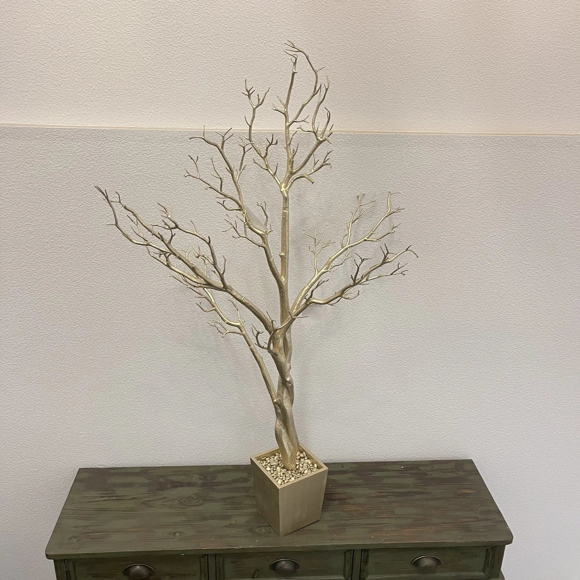 48" Gold Artificial Manzanita Tree In Gold Planter Pot Homeroots Home Decor