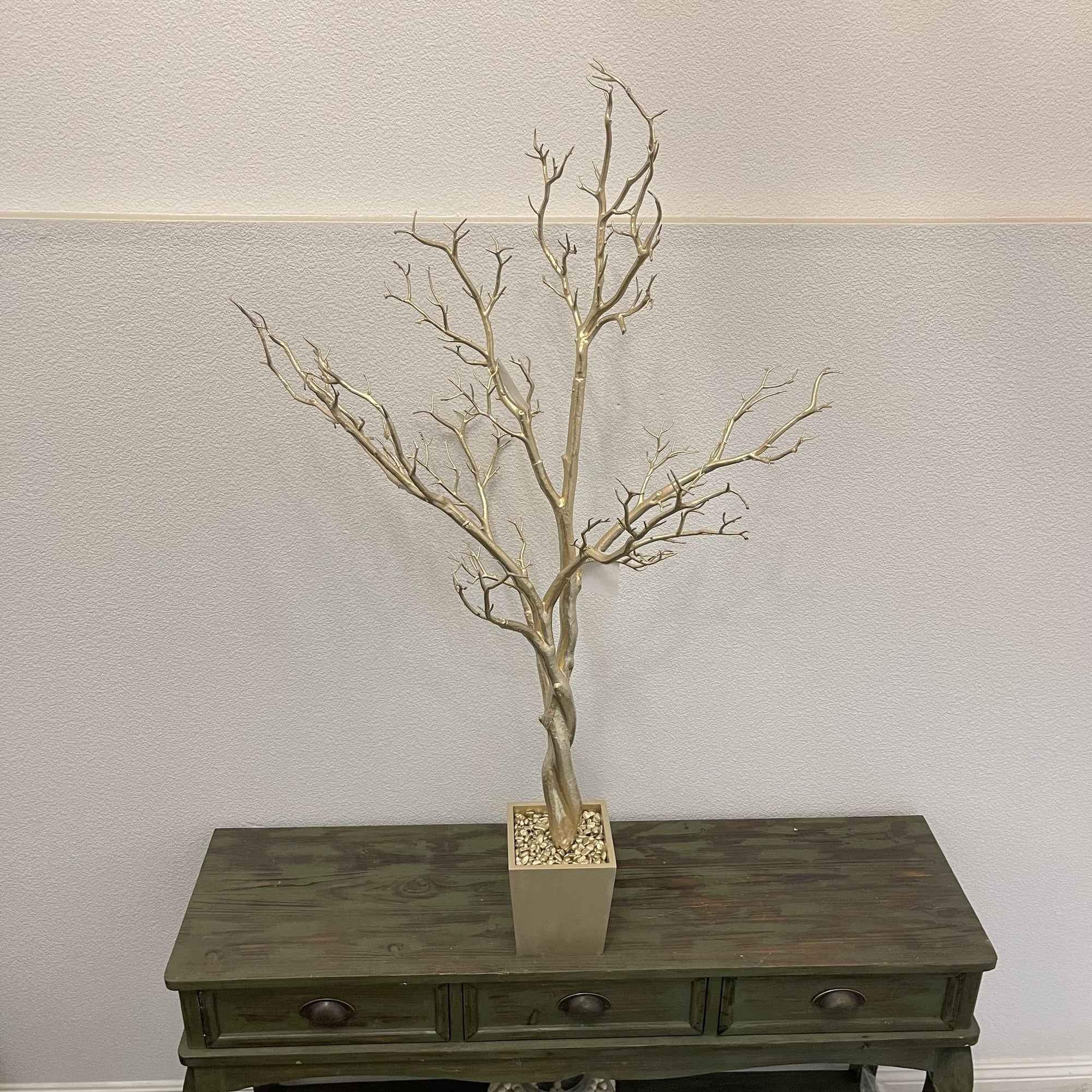 48" Gold Artificial Manzanita Tree In Gold Planter Pot Homeroots Home Decor