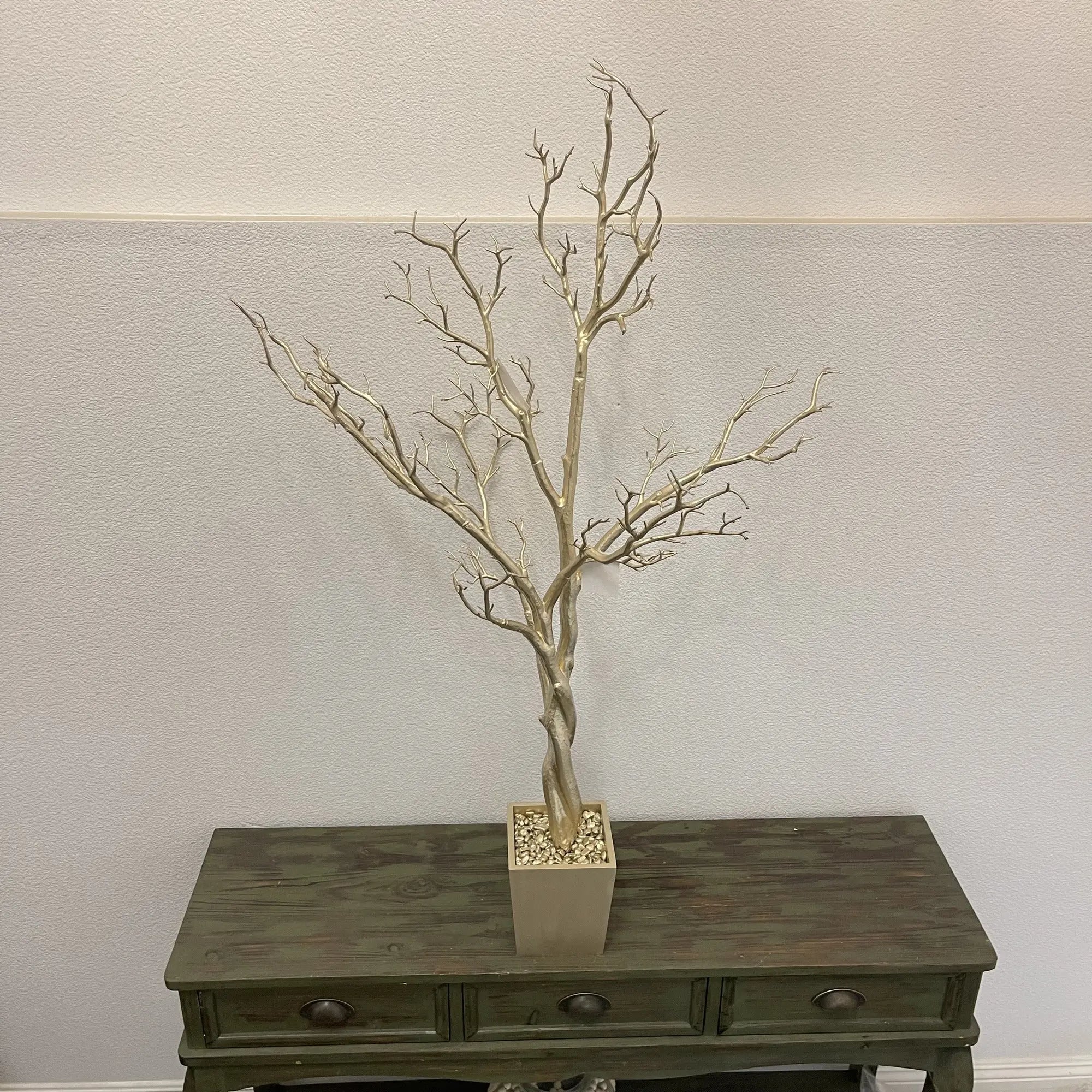 48" Gold Artificial Manzanita Tree In Gold Planter Pot Homeroots Home Decor