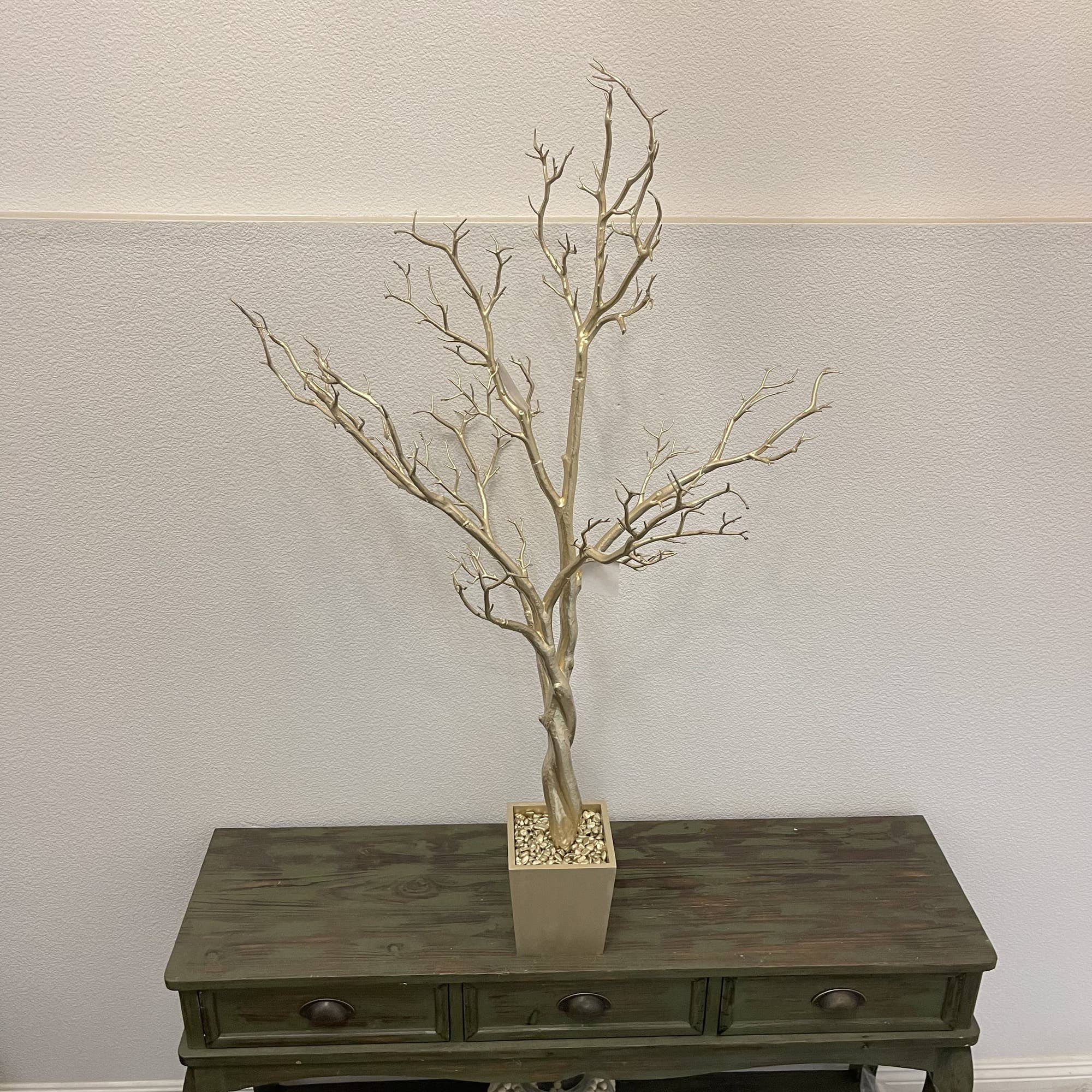 48" Gold Artificial Manzanita Tree In Gold Planter Pot Homeroots Home Decor