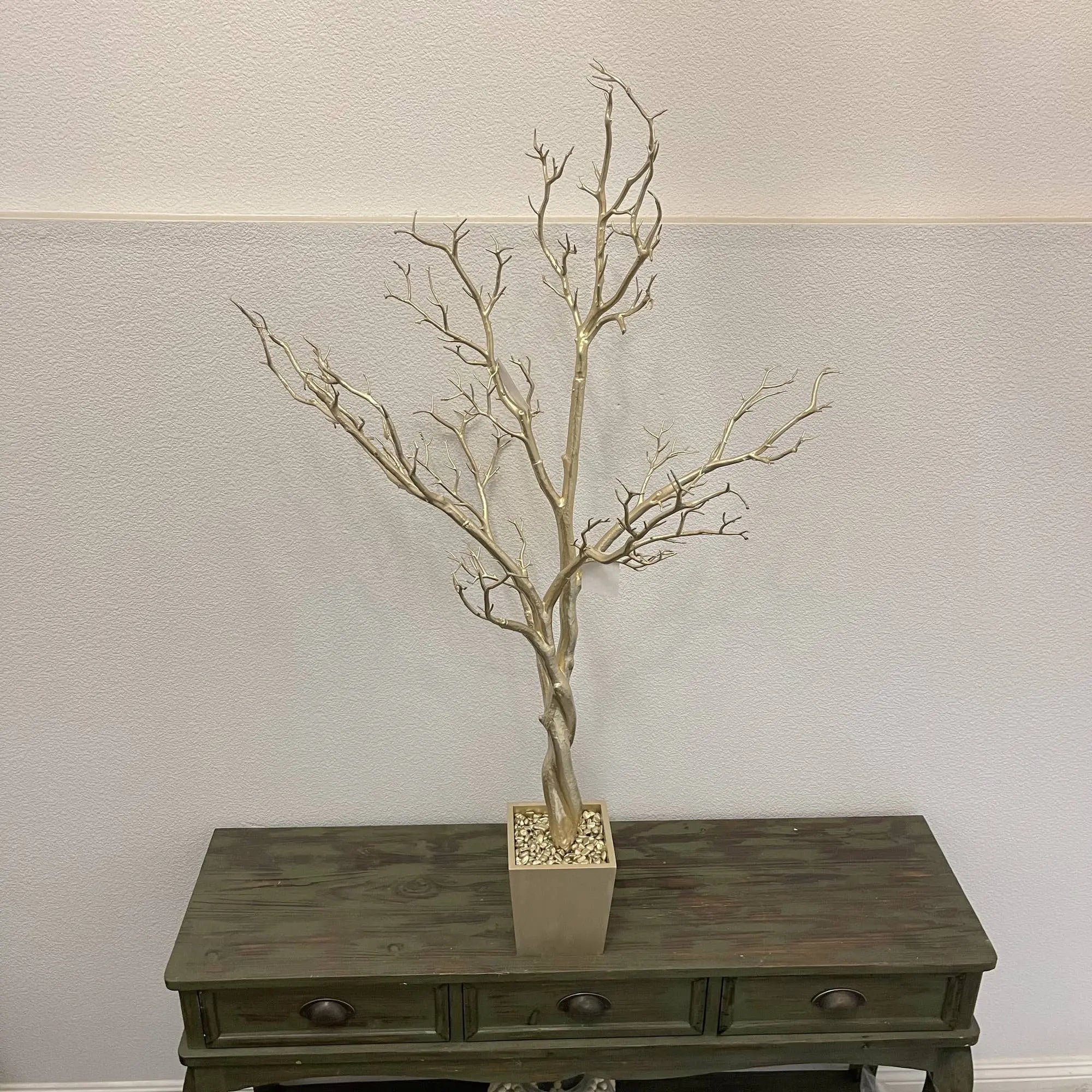 48" Gold Artificial Manzanita Tree In Gold Planter Pot Homeroots Home Decor