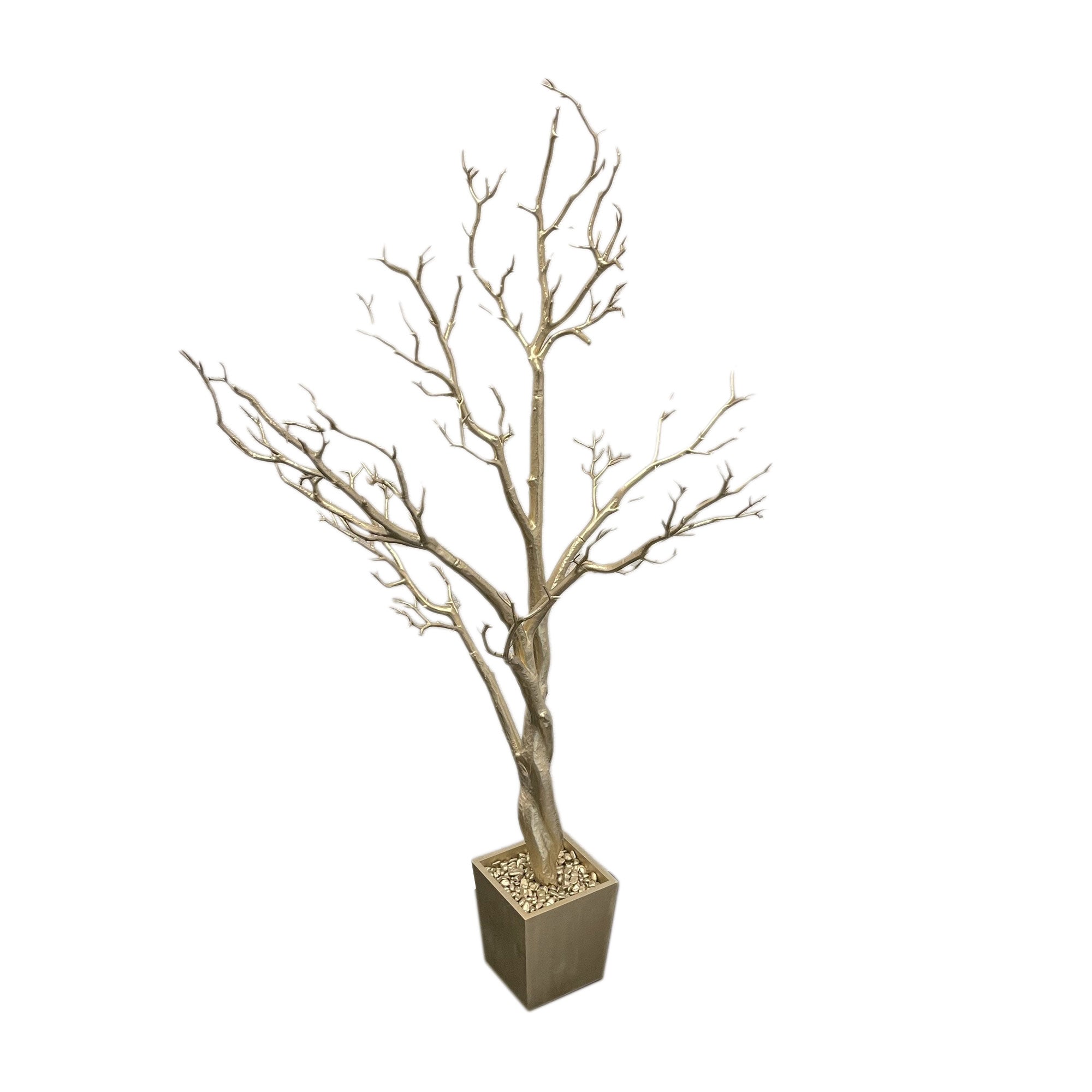 48" Gold Artificial Manzanita Tree In Gold Planter Pot Homeroots Home Decor