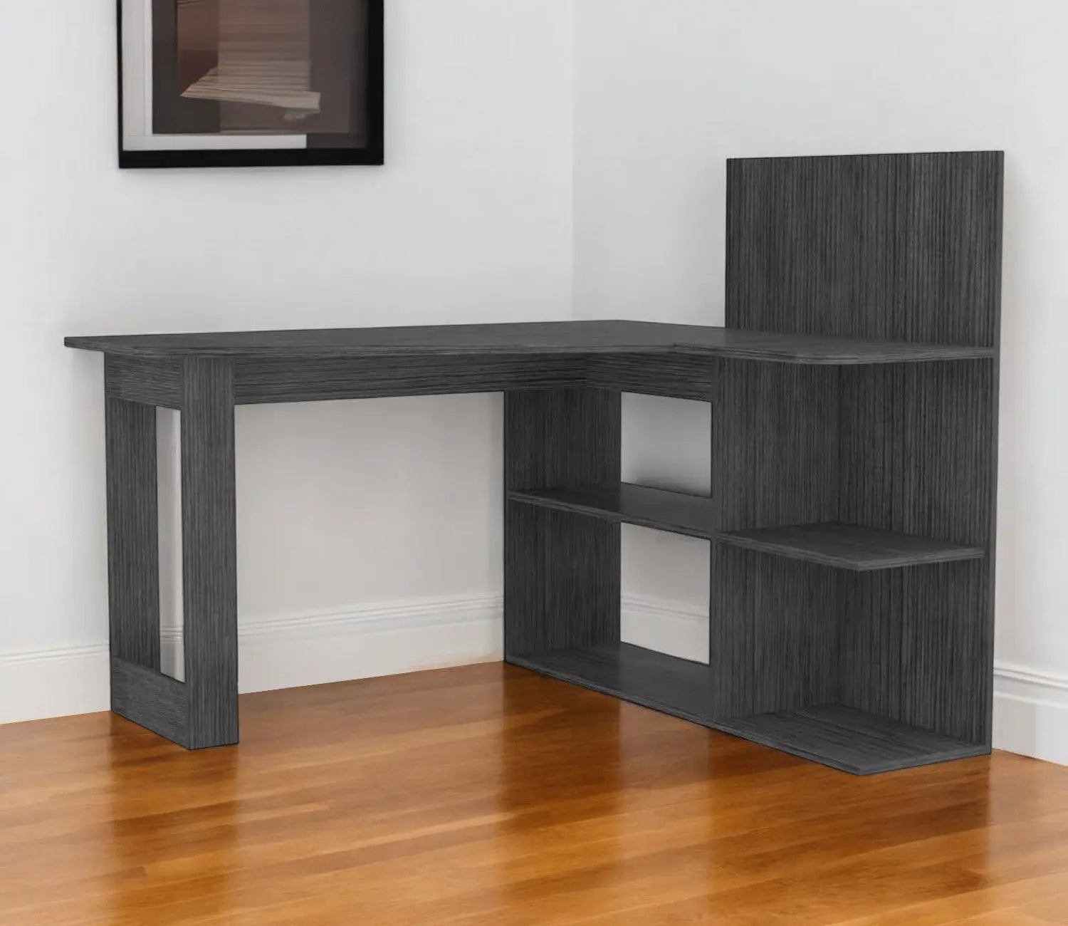48" Gray L Shape Computer Desk Homeroots Office