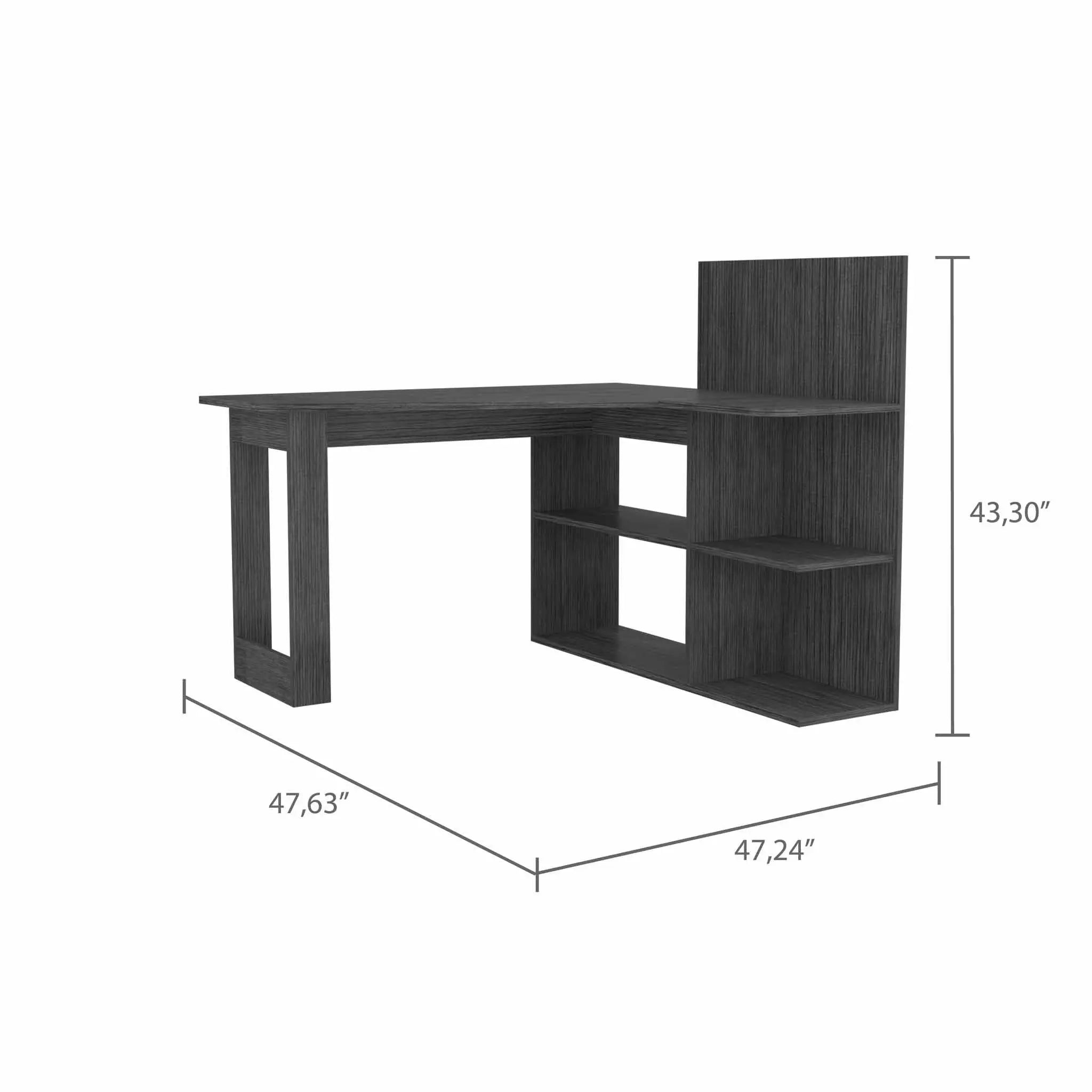48" Gray L Shape Computer Desk Homeroots Office