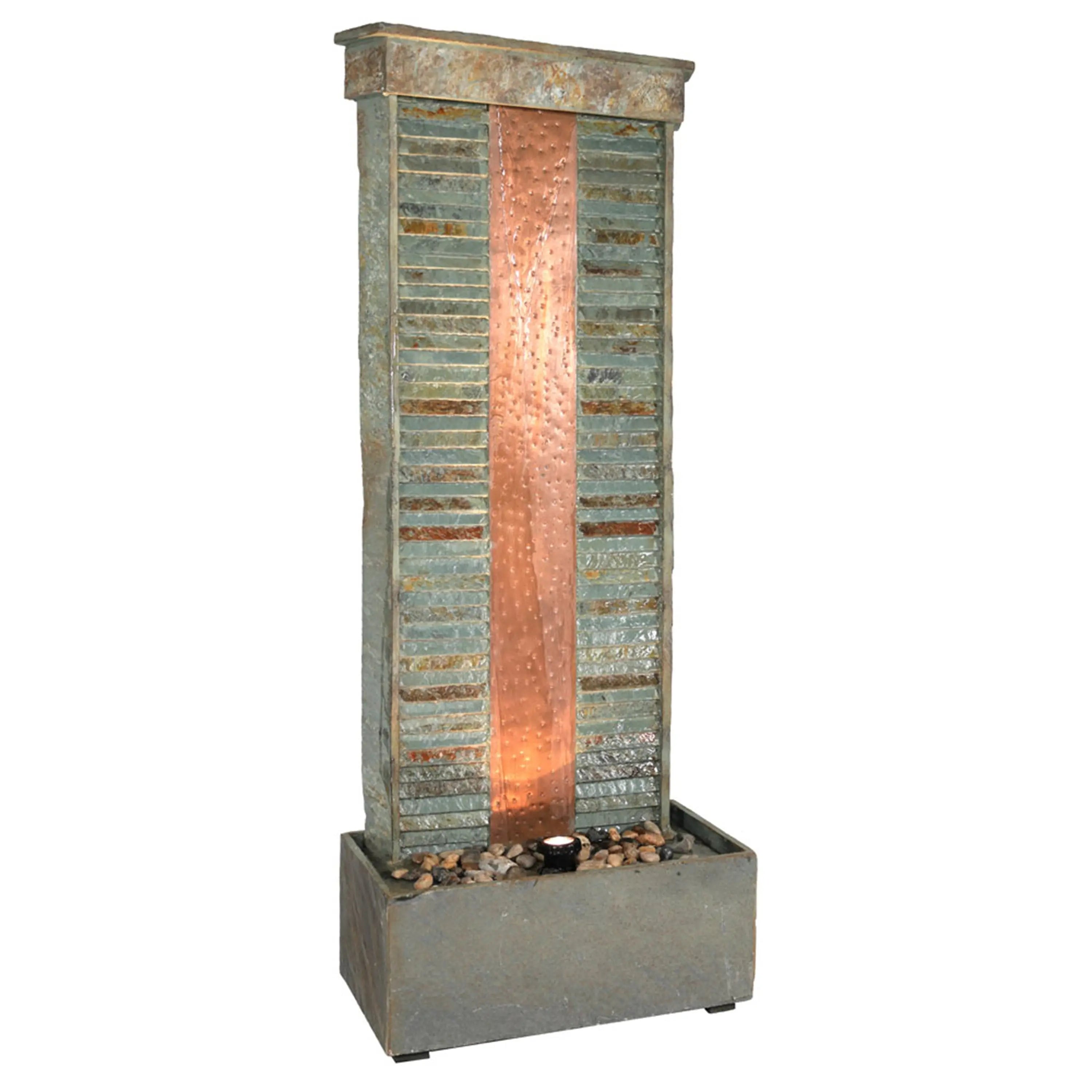 48" Gray Stone LED lights Garden Art Homeroots Outdoor