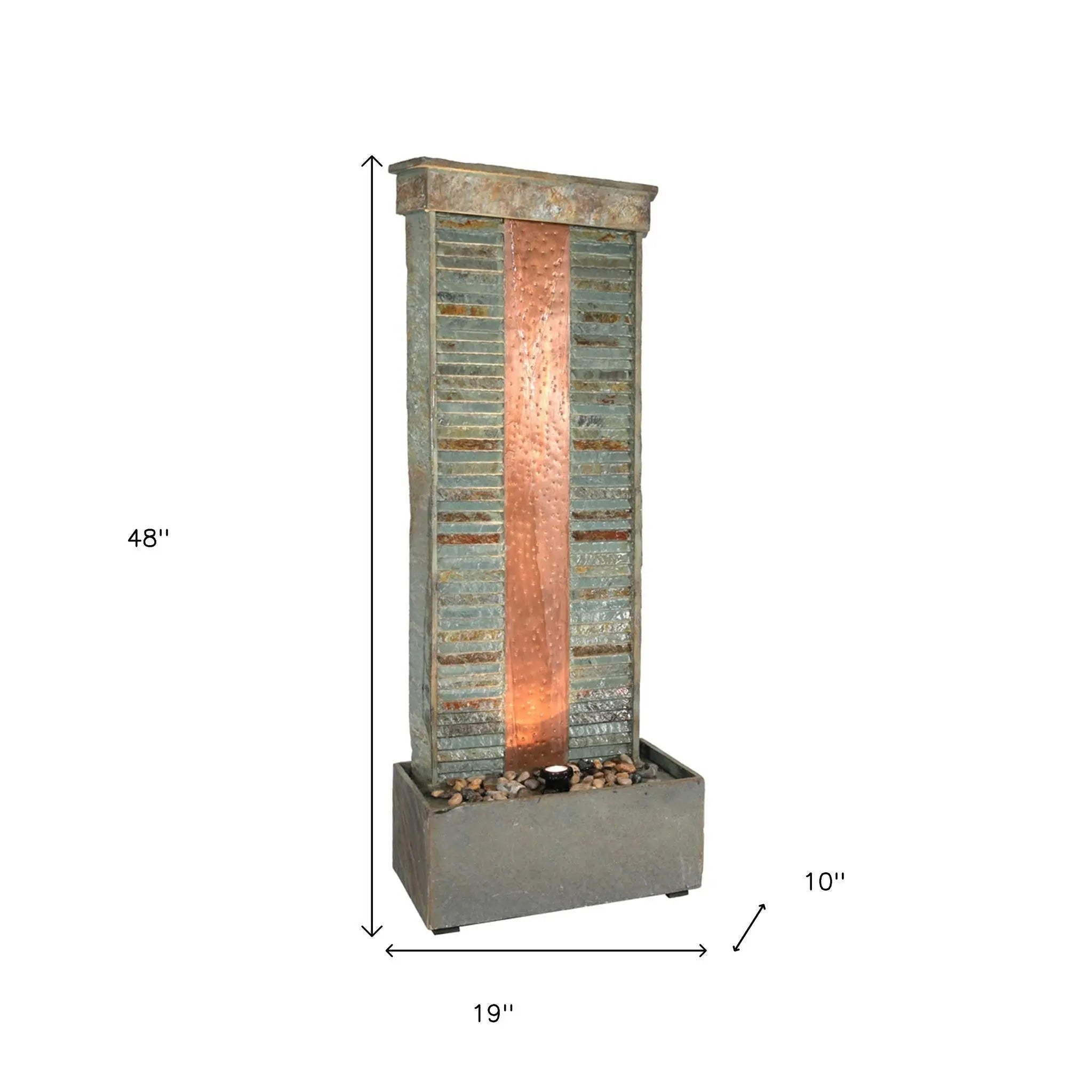 48" Gray Stone LED lights Garden Art Homeroots Outdoor
