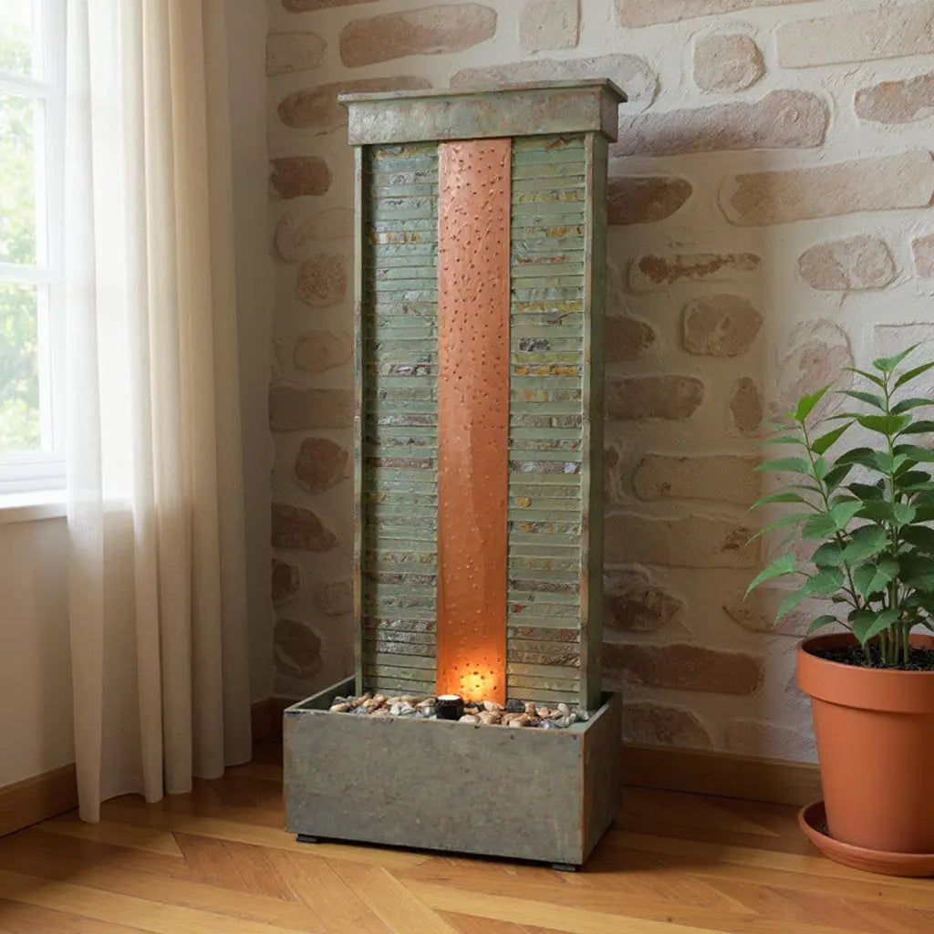 48" Gray Stone LED lights Garden Art Homeroots Outdoor