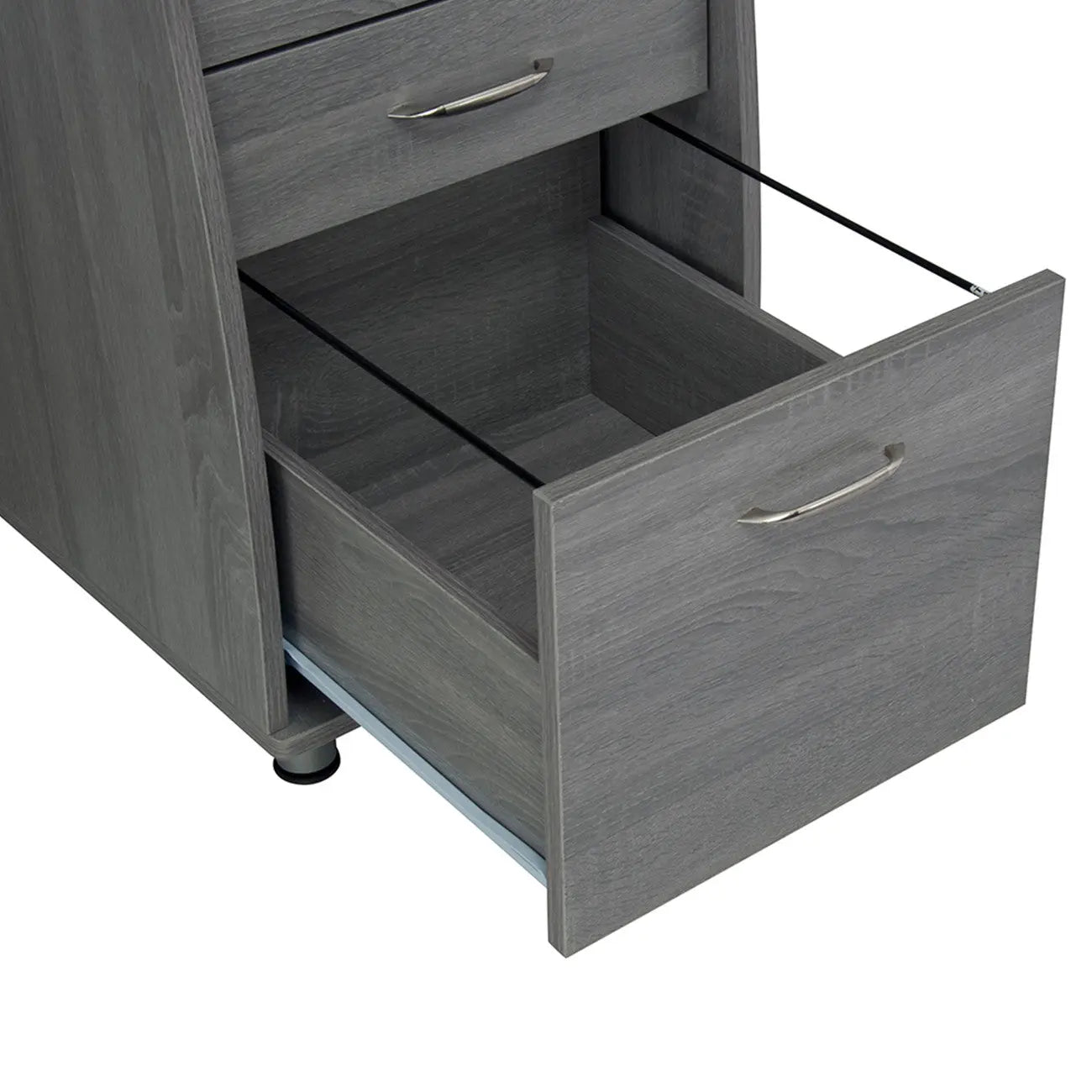 48" Gray Wood Pedestal Computer Desk With Three Drawers Homeroots Office
