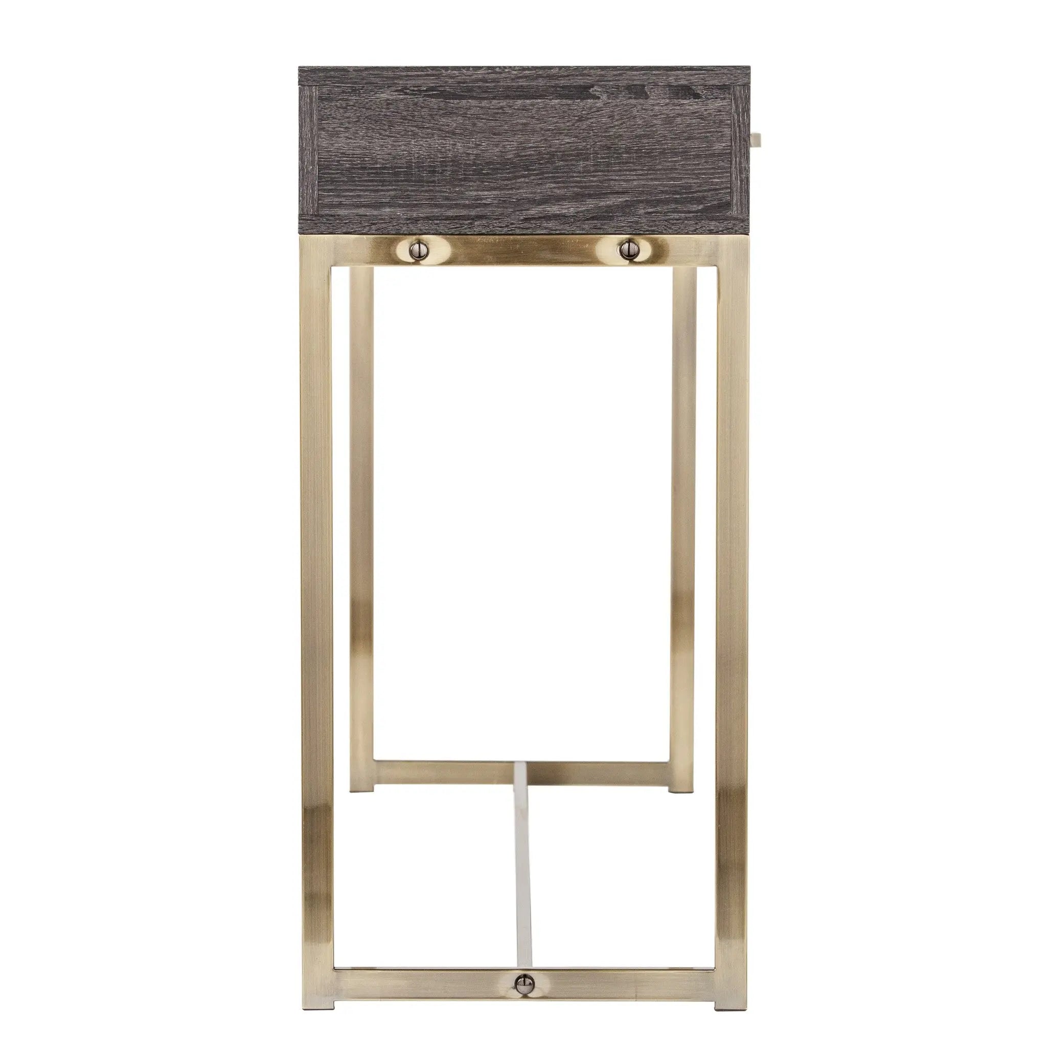 48" Gray and Gold Frame Console Table And Drawers Homeroots Living Room