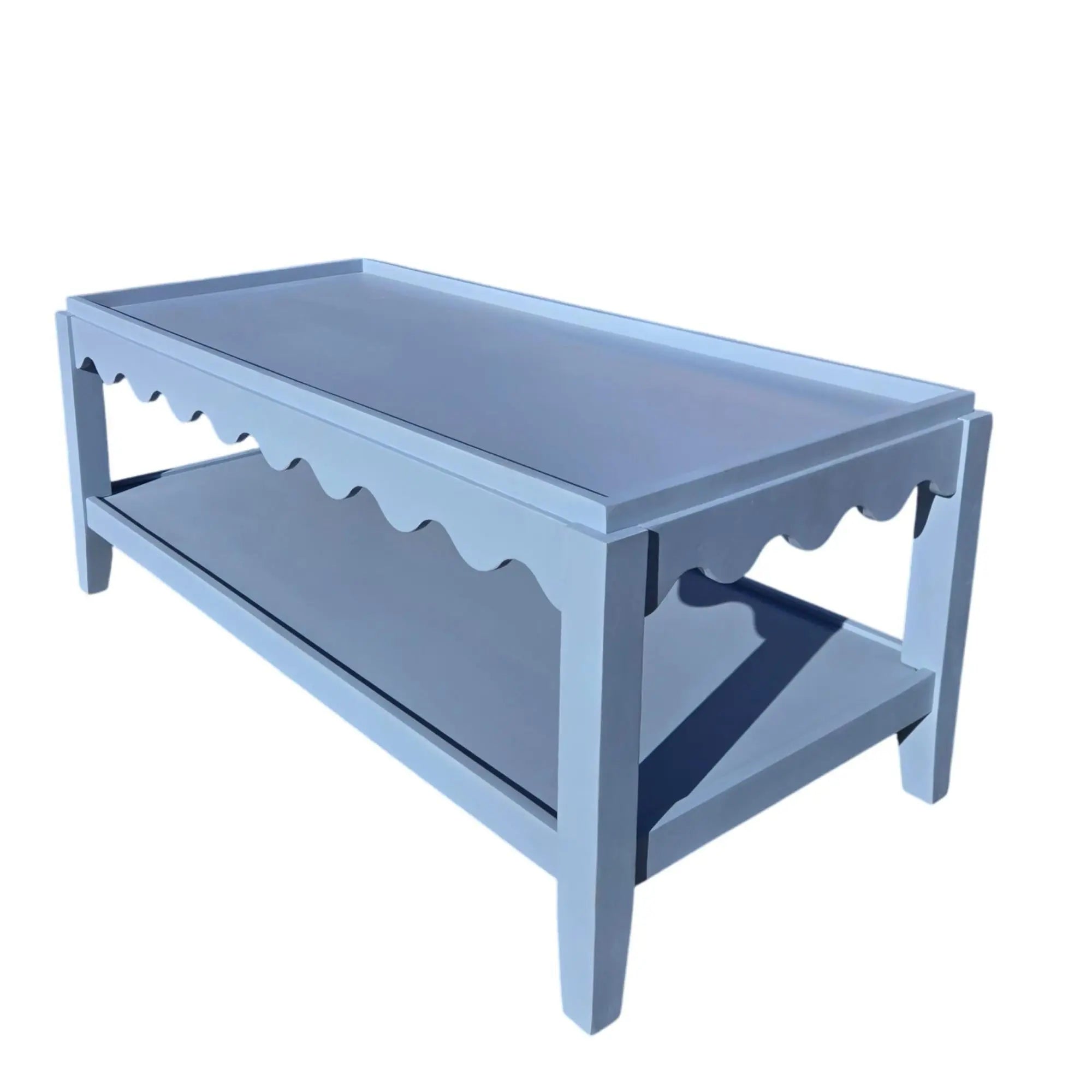 48" Light Blue Solid Wood Coffee Table Homeroots Living Room