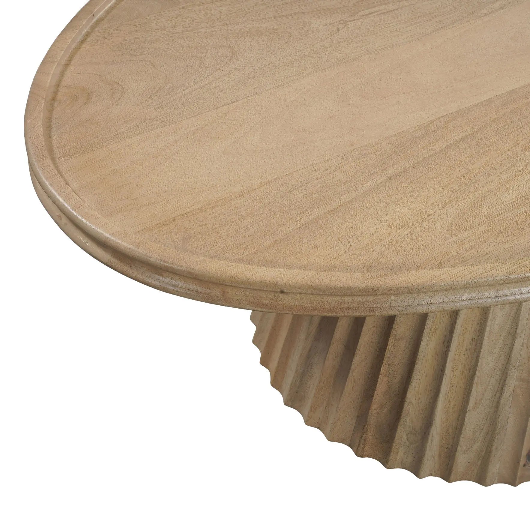 48" Light Brown Solid Wood Oval Pedestal Coffee Table Homeroots Living Room