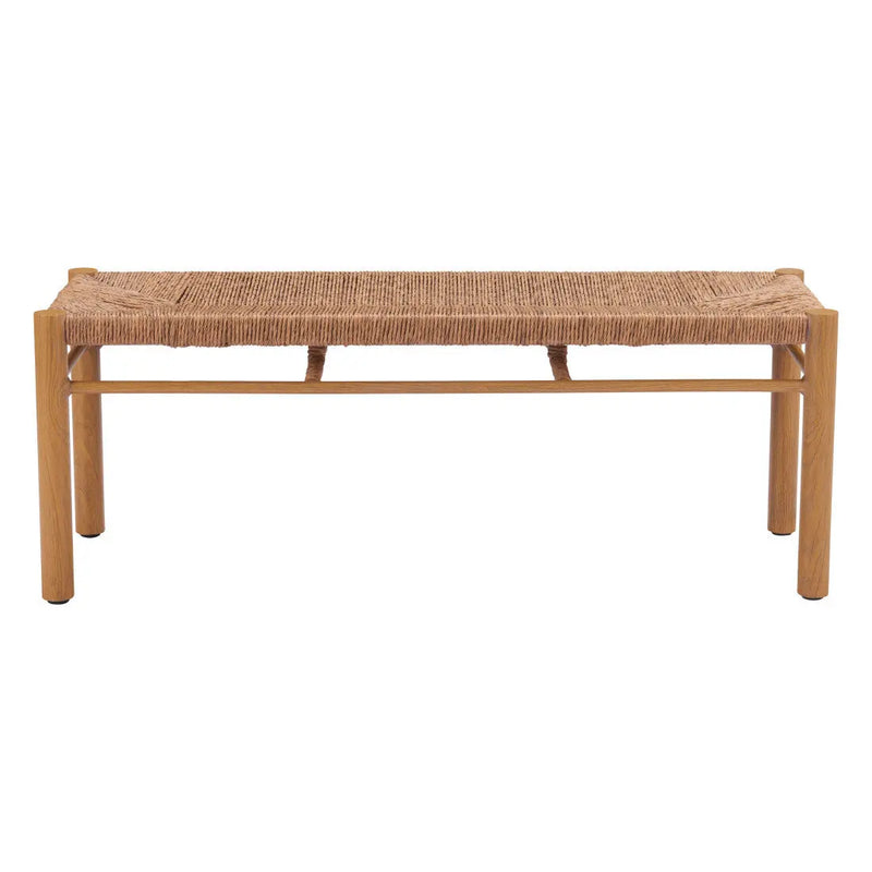 48" Natural Metal and Aluminum Bench Homeroots Living Room
