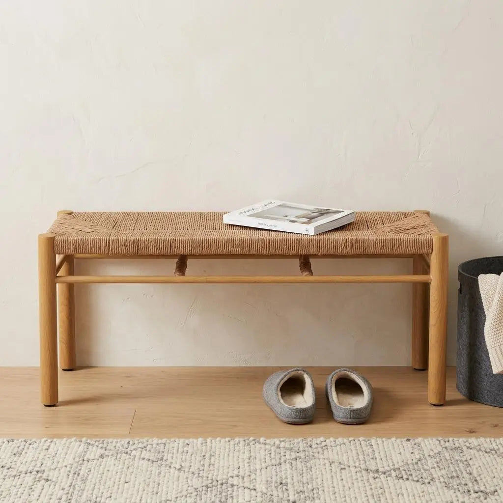 48" Natural Metal and Aluminum Bench Homeroots Living Room