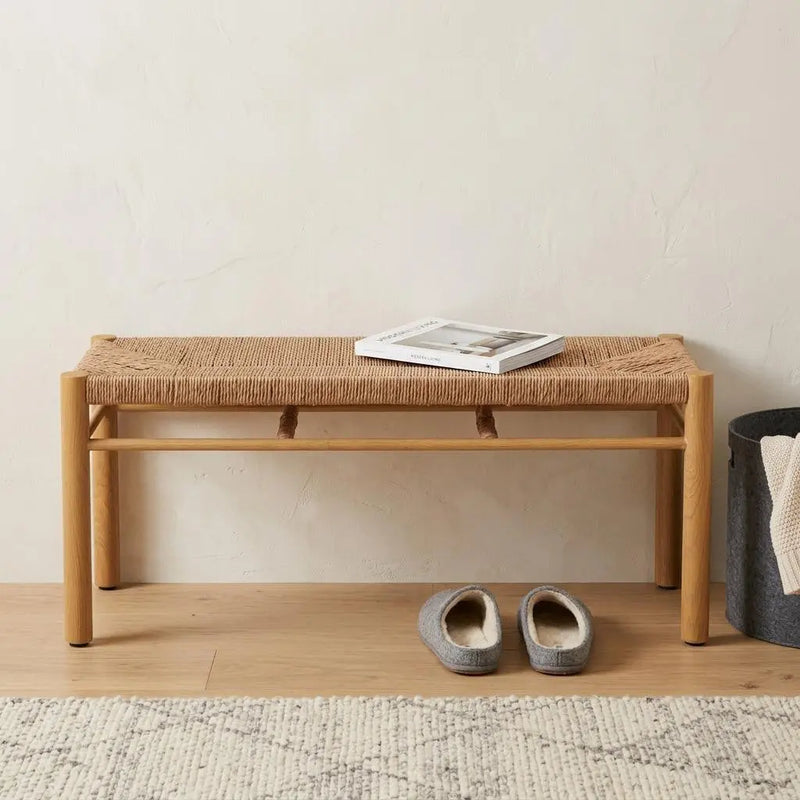 48" Natural Metal and Aluminum Bench Homeroots Living Room