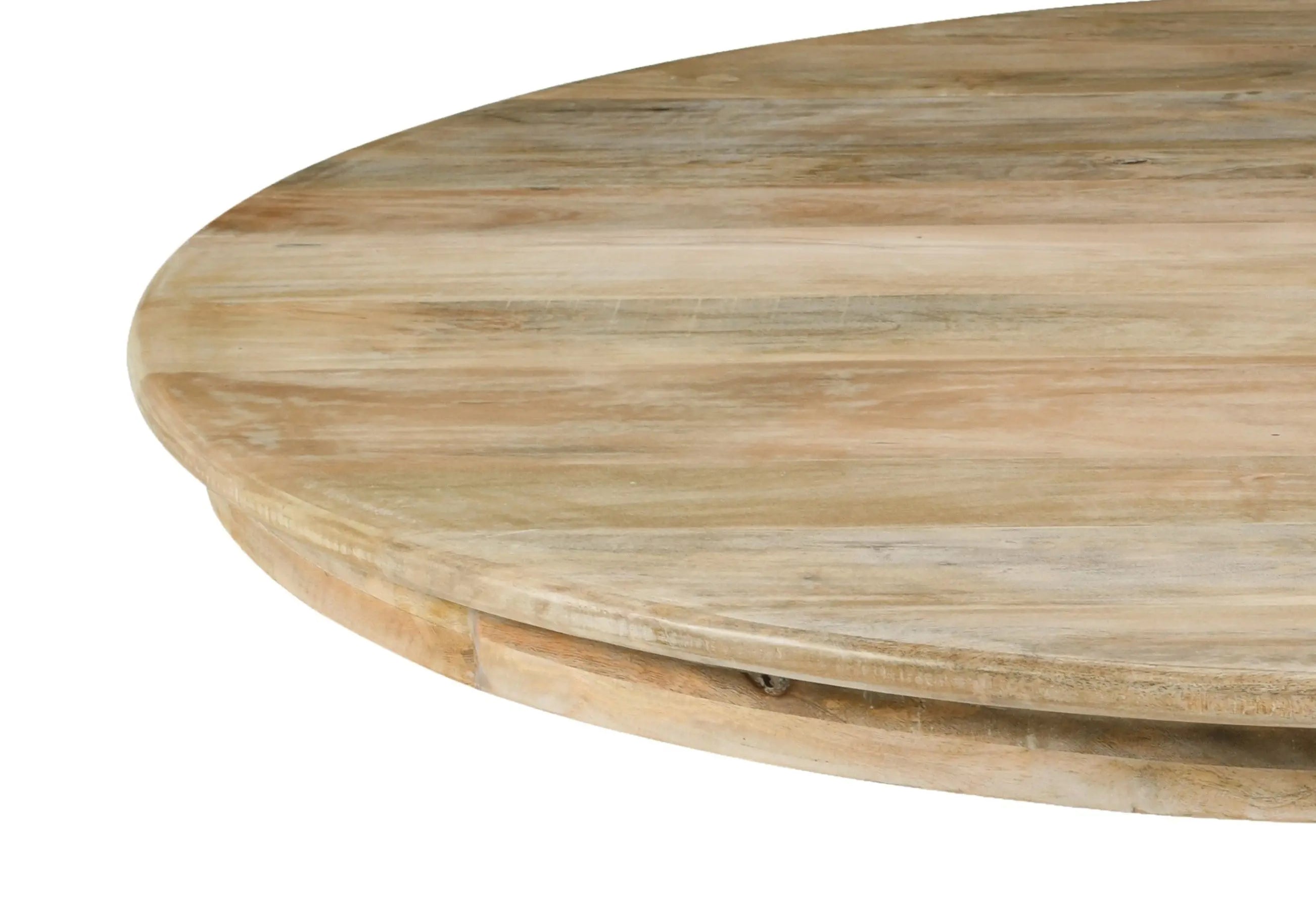 48" Natural Solid Wood Pedestal Base Round Top Dining Table Homeroots Kitchen & Dining