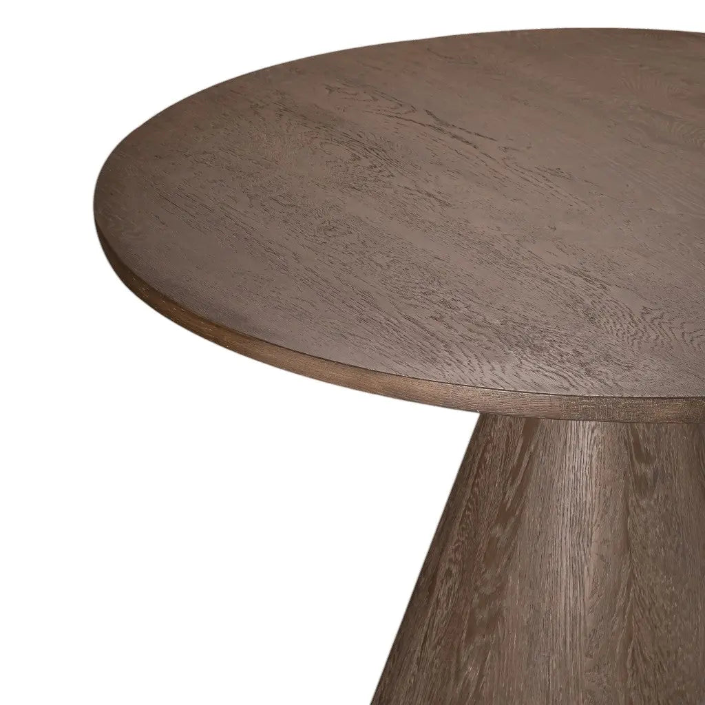 48" Natural Solid Wood Pedestal Base Round Top Dining Table Homeroots Kitchen & Dining