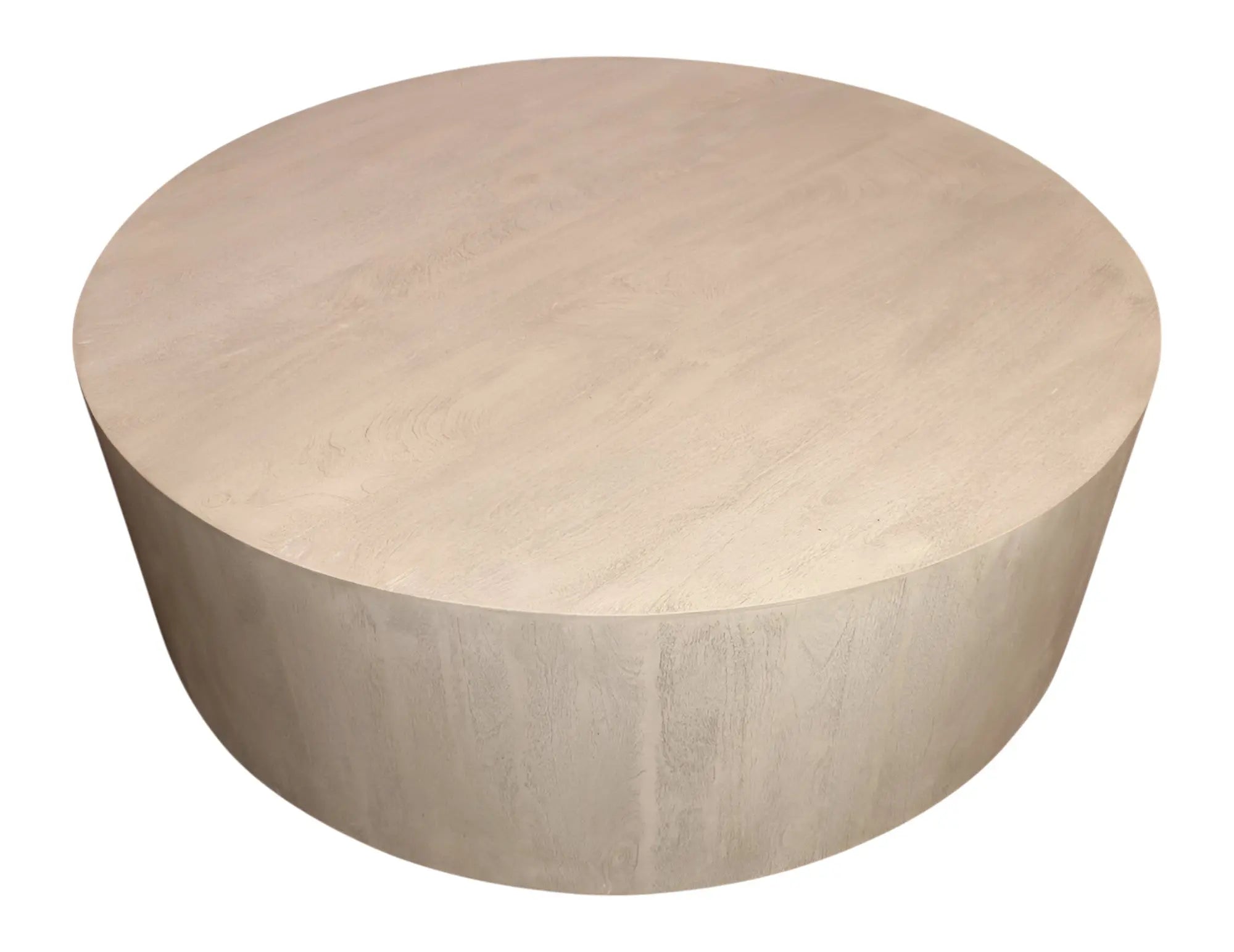 48" Natural Solid Wood Round Distressed Coffee Table Homeroots Living Room