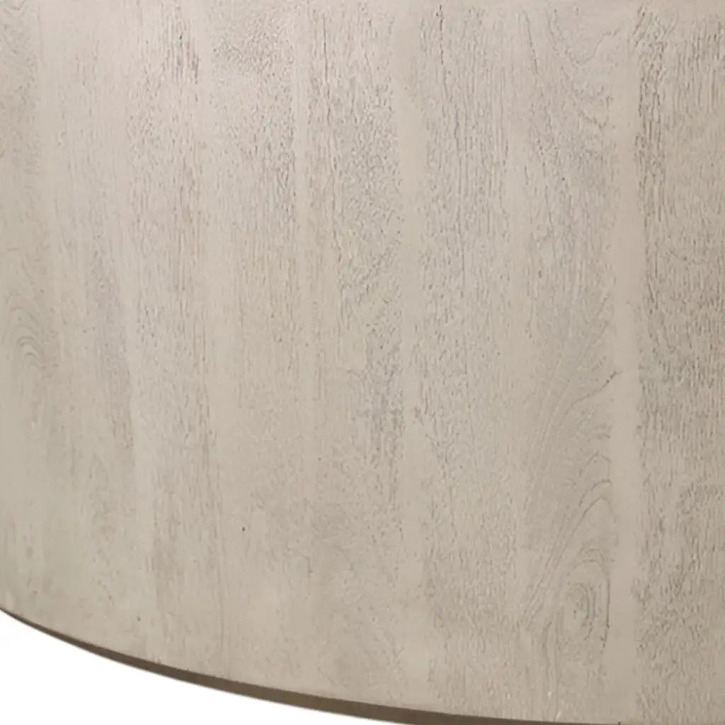 48" Natural Solid Wood Round Distressed Coffee Table Homeroots Living Room