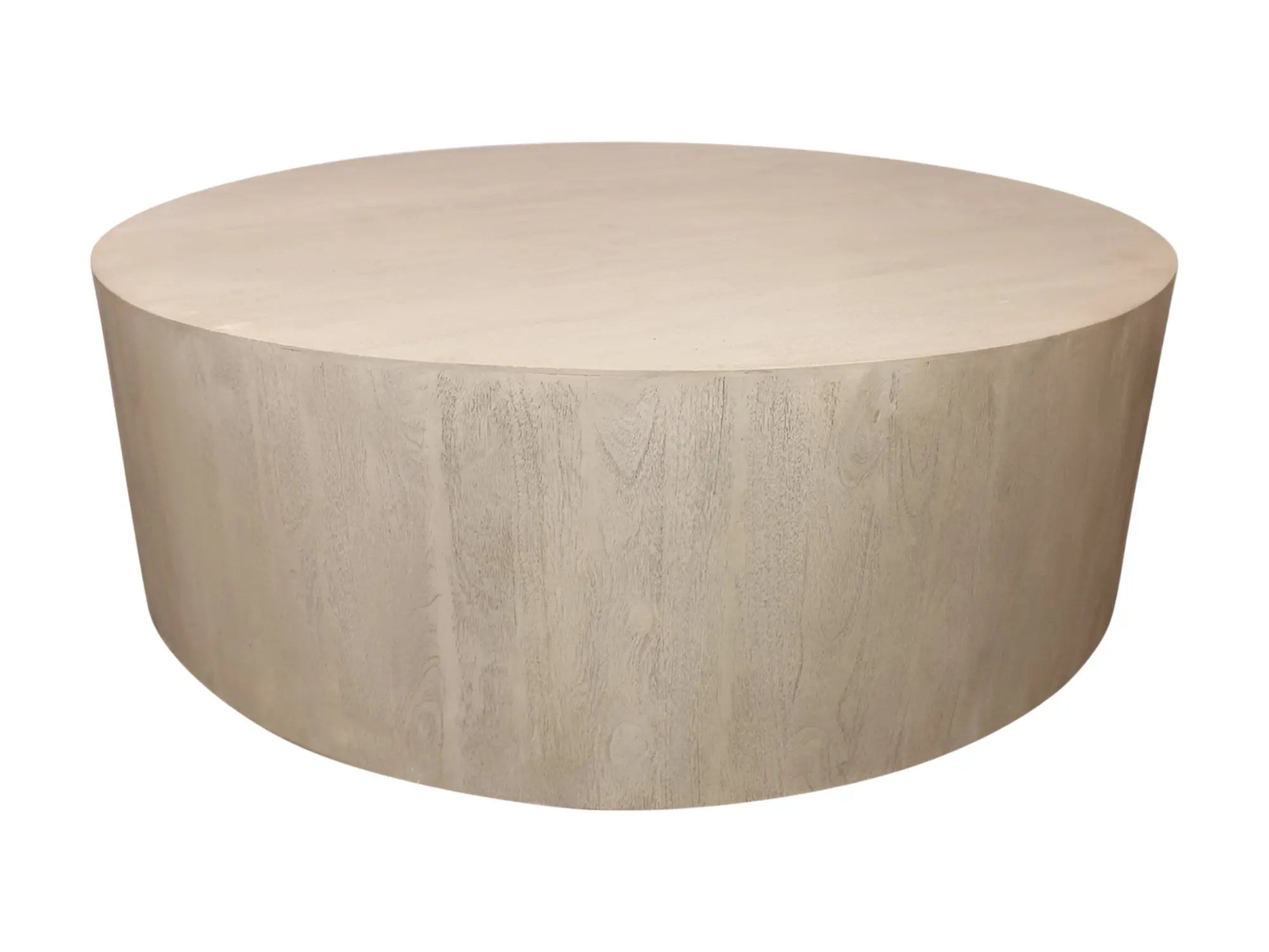 48" Natural Solid Wood Round Distressed Coffee Table Homeroots Living Room