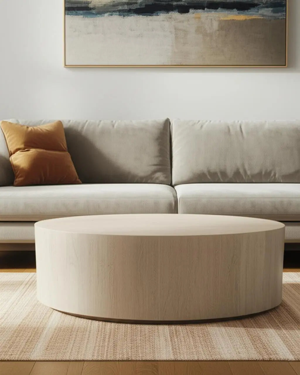 48" Natural Solid Wood Round Distressed Coffee Table Homeroots Living Room