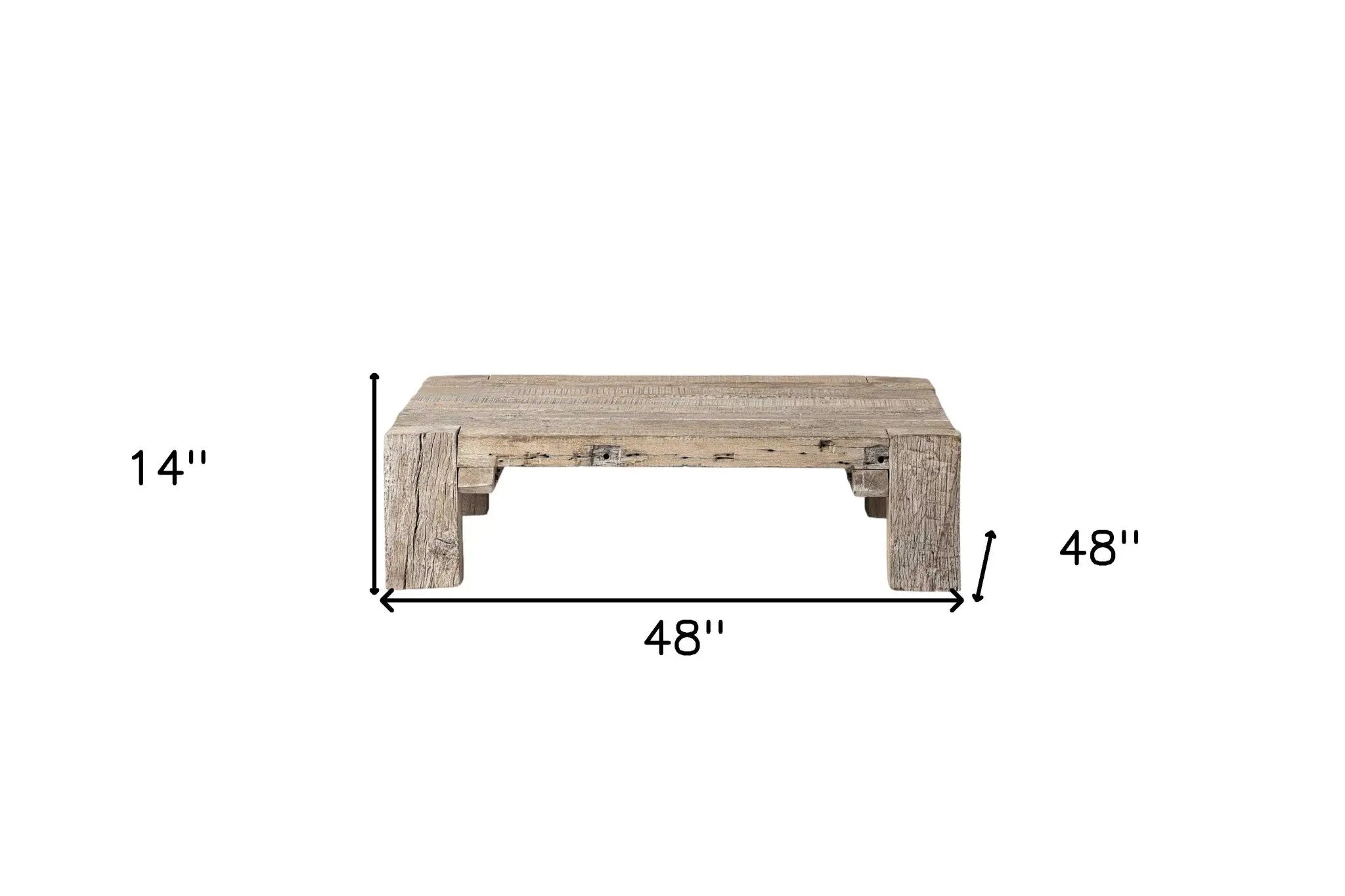 48" Natural Wood Distressed Coffee Table Homeroots Living Room