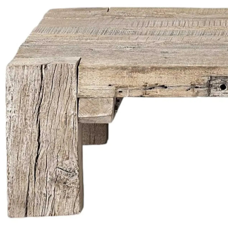 48" Natural Wood Distressed Coffee Table Homeroots Living Room