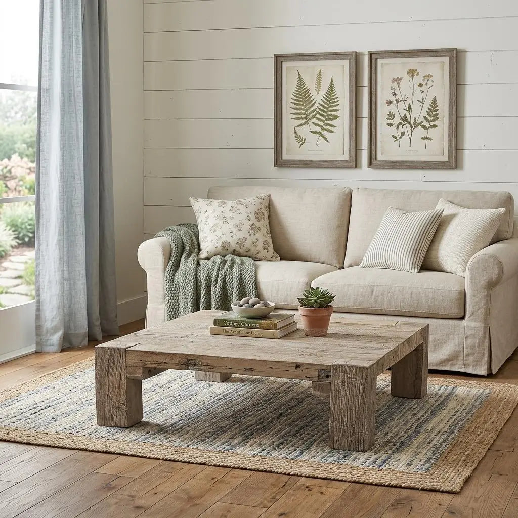 48" Natural Wood Distressed Coffee Table Homeroots Living Room