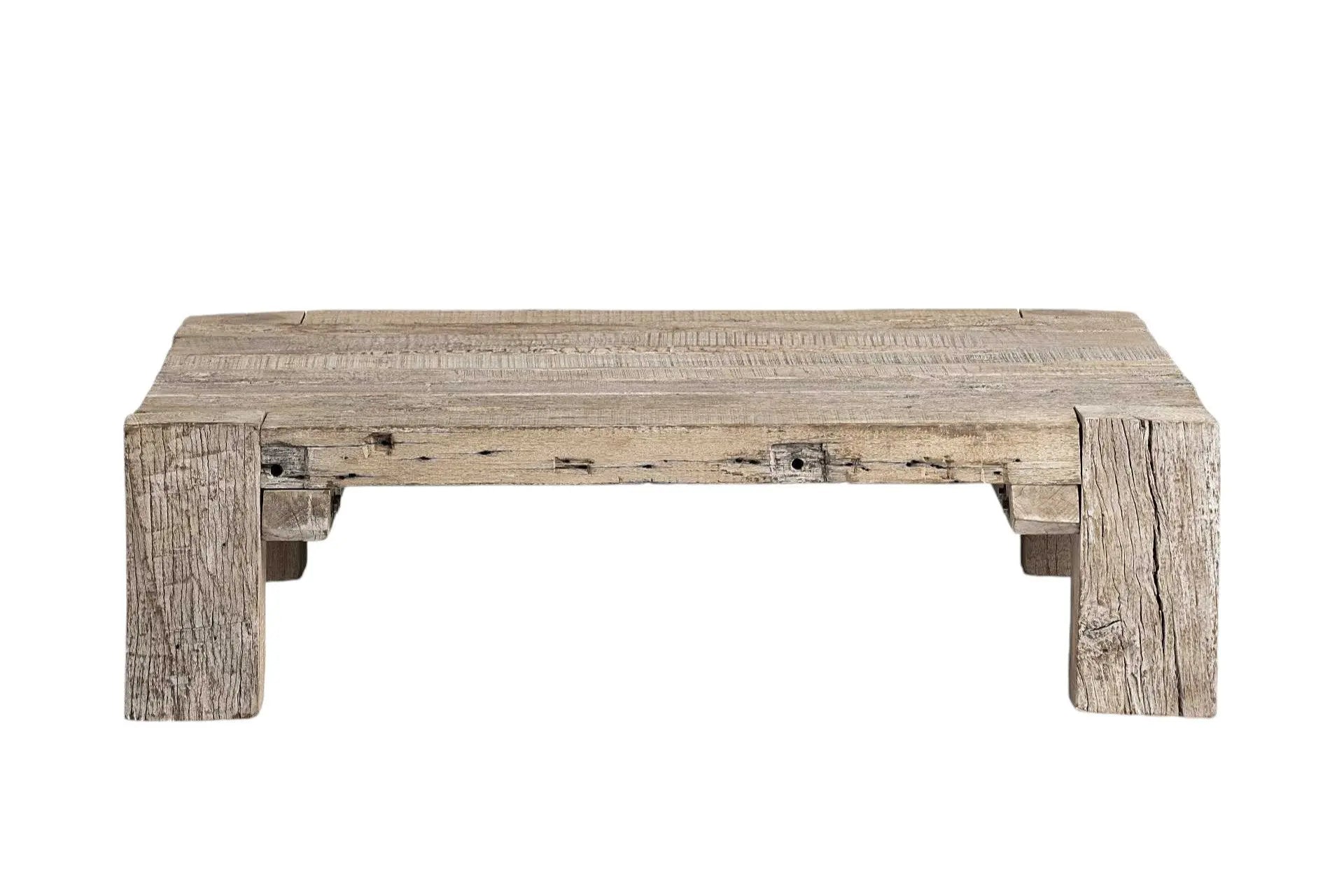 48" Natural Wood Distressed Coffee Table Homeroots Living Room