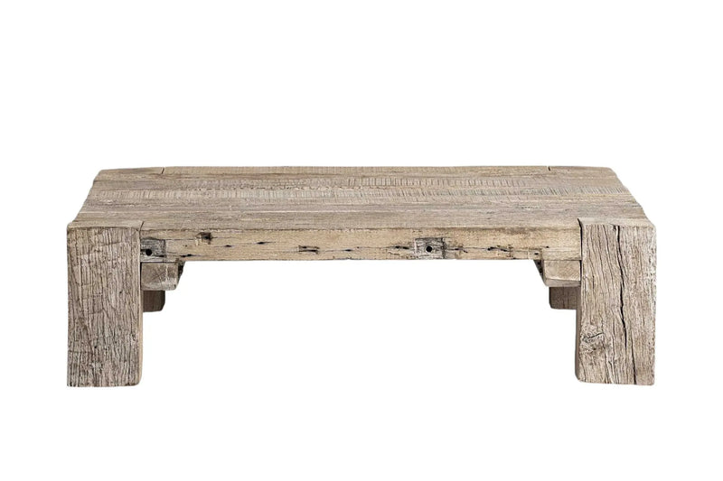 48" Natural Wood Distressed Coffee Table Homeroots Living Room