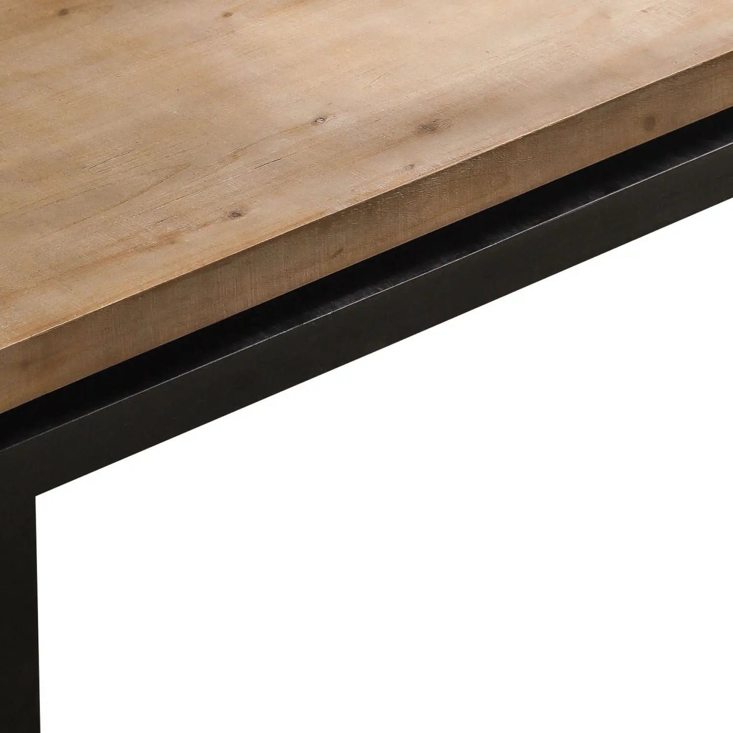 48" Natural and Black Wood Floating Frame Coffee Table Homeroots Living Room
