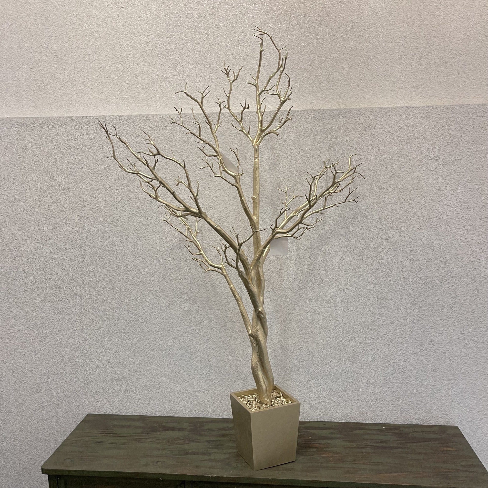 48" Silver Artificial Manzanita Tree In Silver Planter Pot Homeroots Home Decor