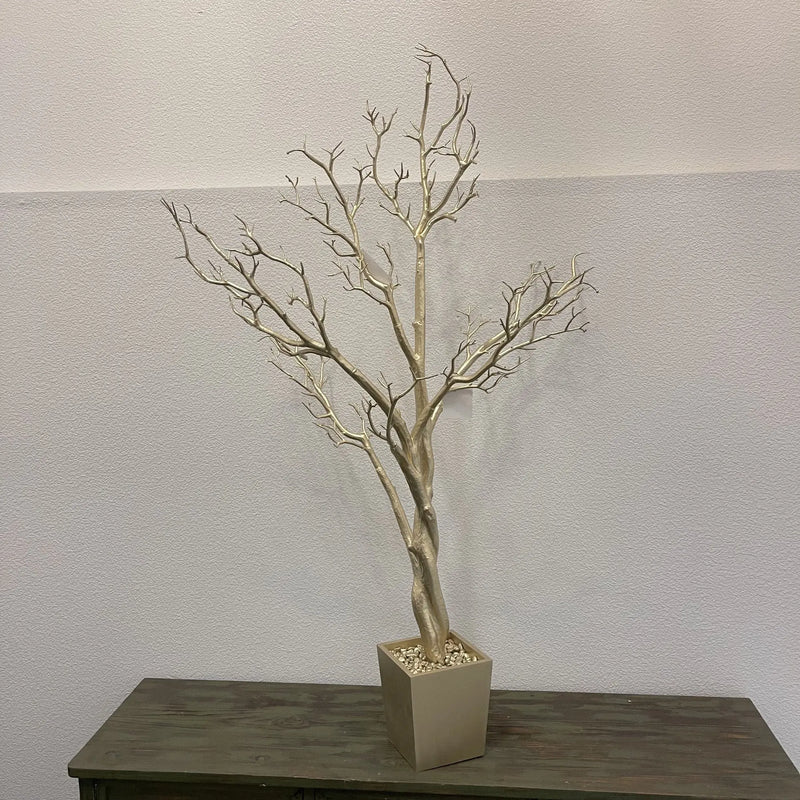 48" Silver Artificial Manzanita Tree In Silver Planter Pot Homeroots Home Decor