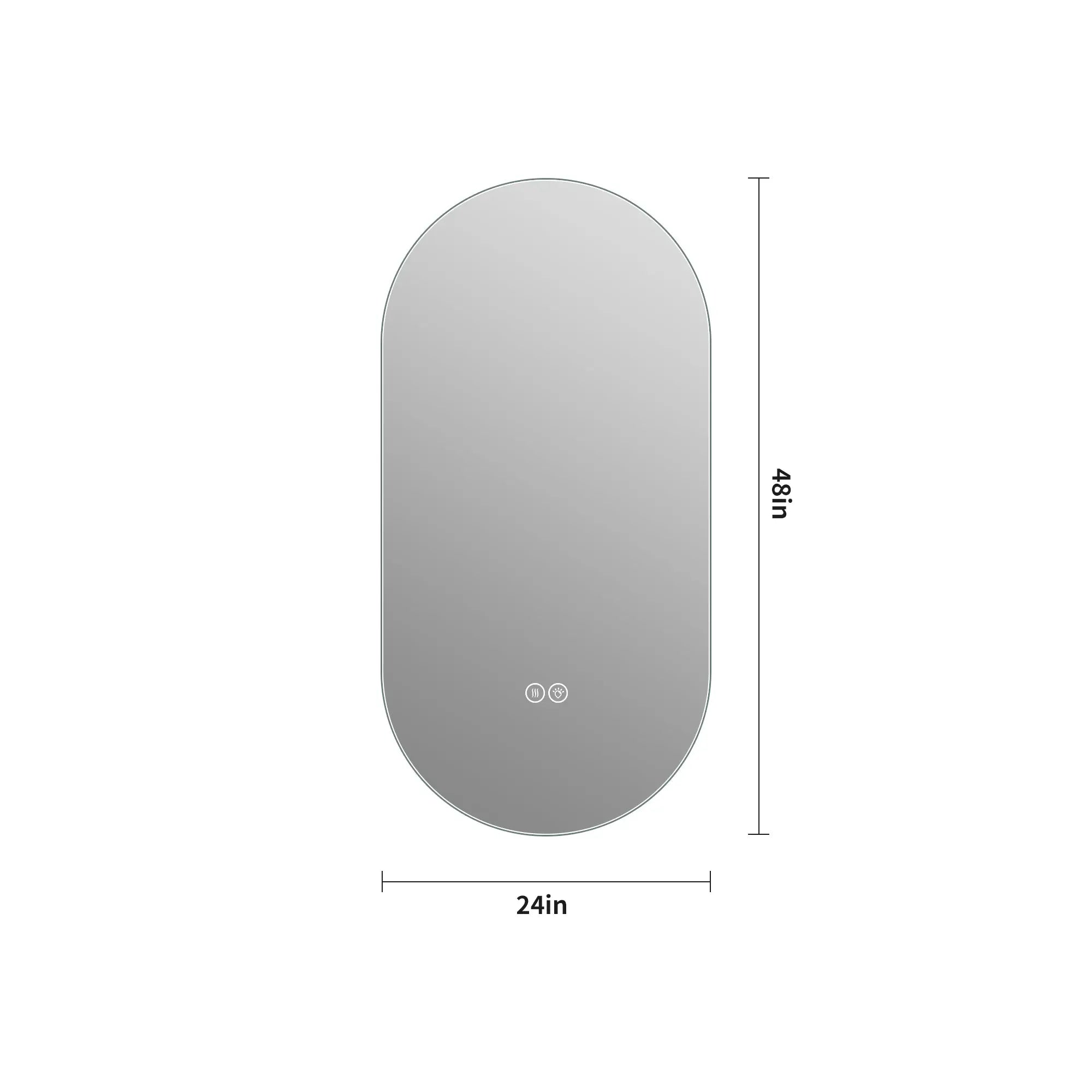 48" Silver Oval Lighted Frameless Bathroom Vanity Mirror Homeroots Bed & Bath