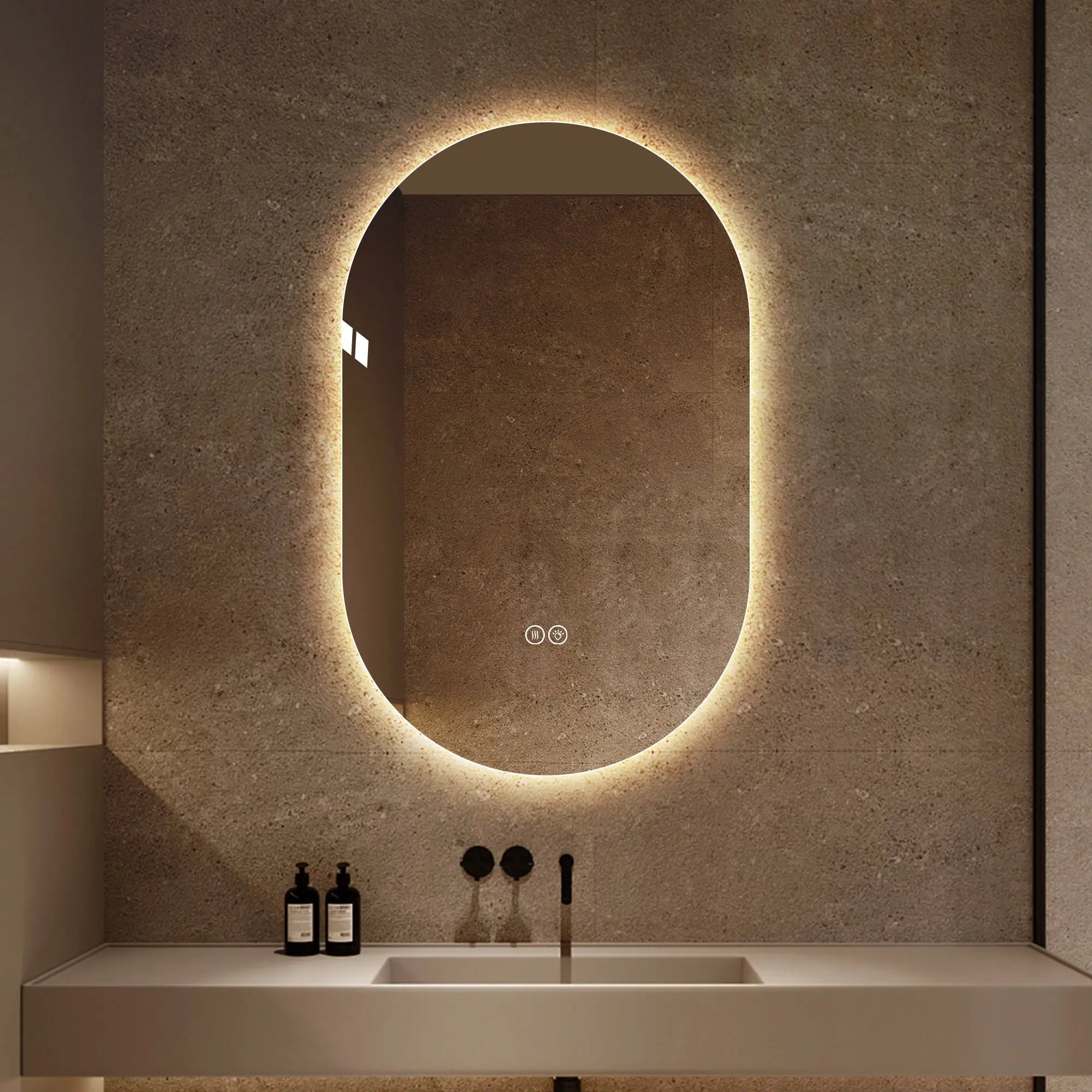 48" Silver Oval Lighted Frameless Bathroom Vanity Mirror Homeroots Bed & Bath