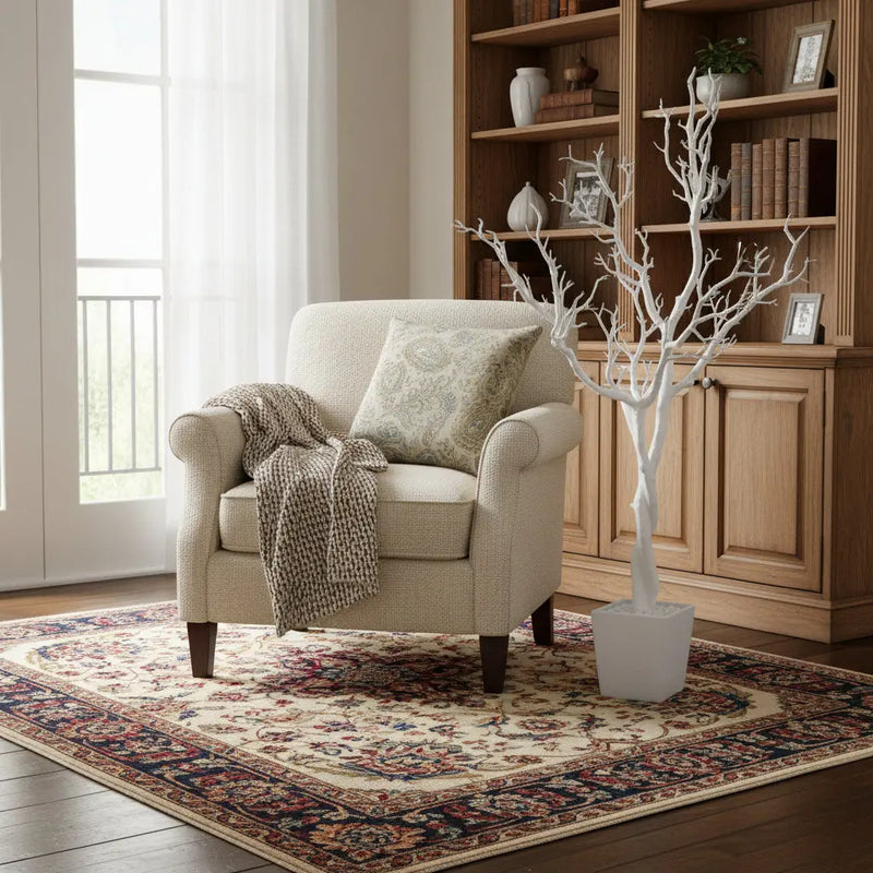 48" White Artificial Manzanita Tree In White Planter Pot Homeroots Home Decor