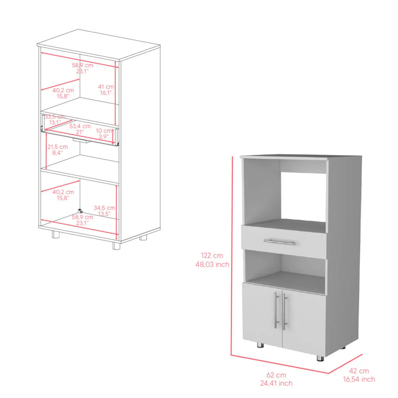 48" White Wood Pantry Or Storage Closet - GreatEagleInc