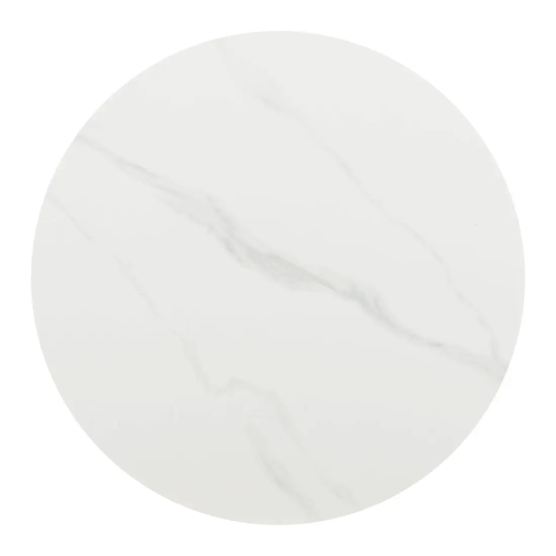 48" White and Black Faux Marble and Steel Pedestal Base Round Top Dining Table Homeroots Kitchen & Dining