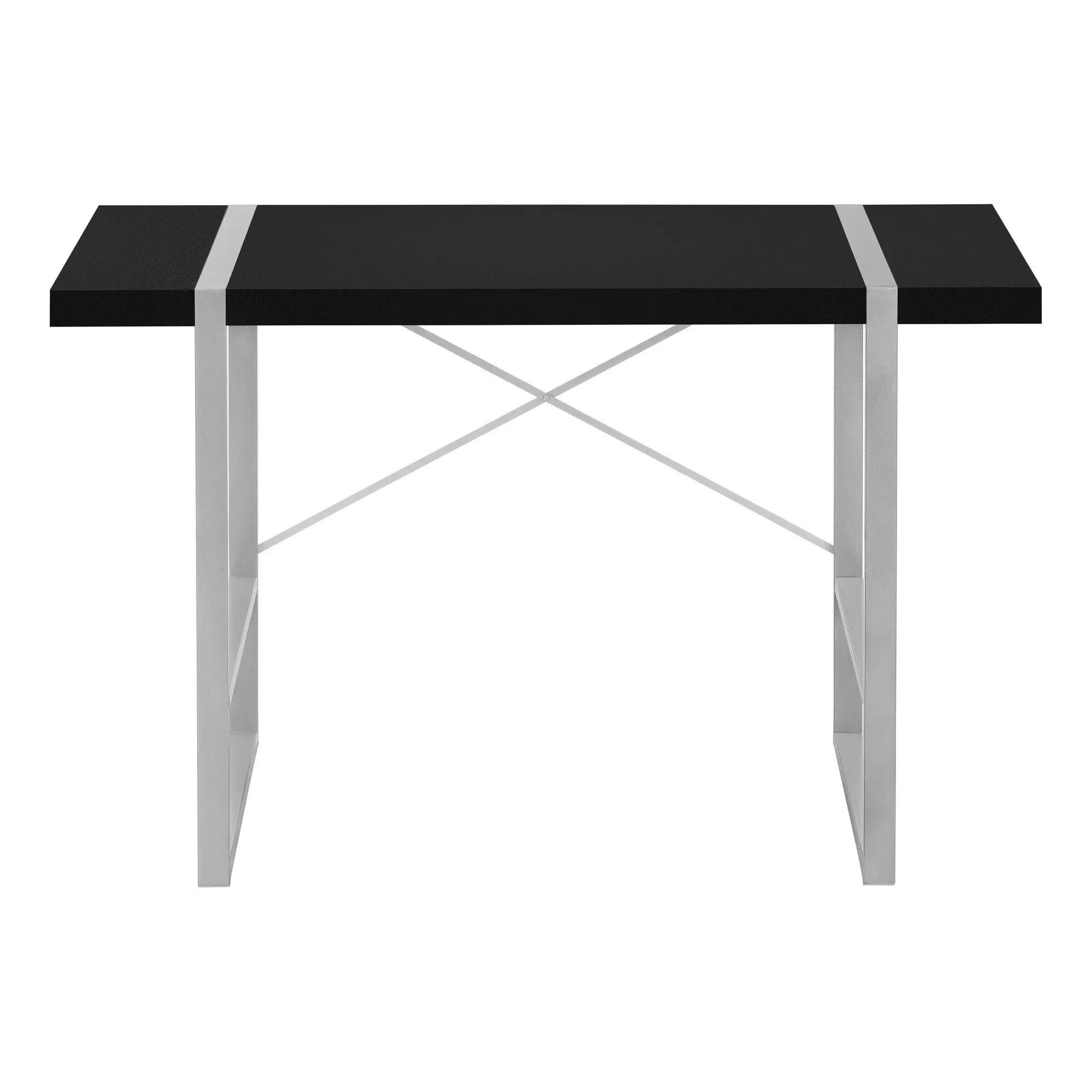 49" Black and Silver Computer Desk Homeroots Office