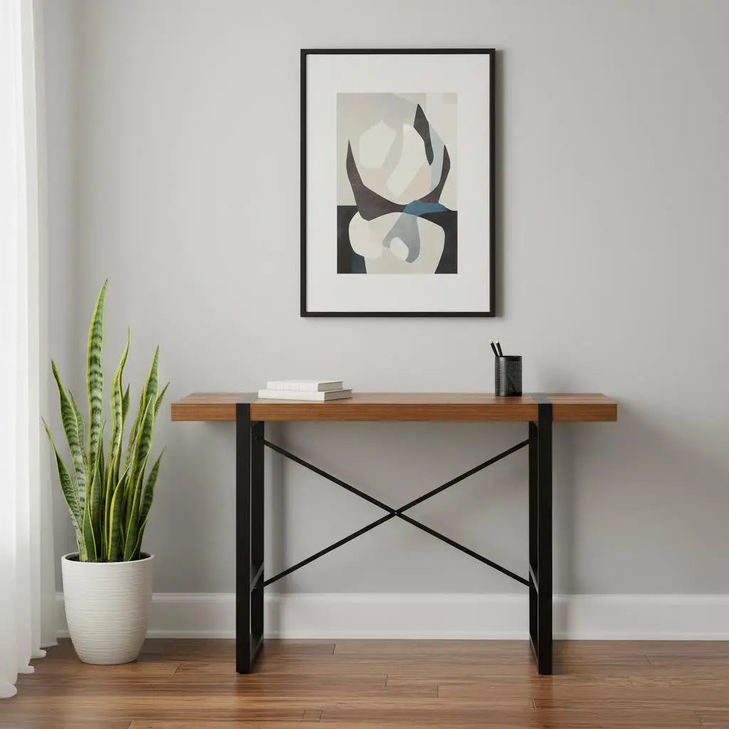 49" Brown and Black Computer Desk Homeroots Office