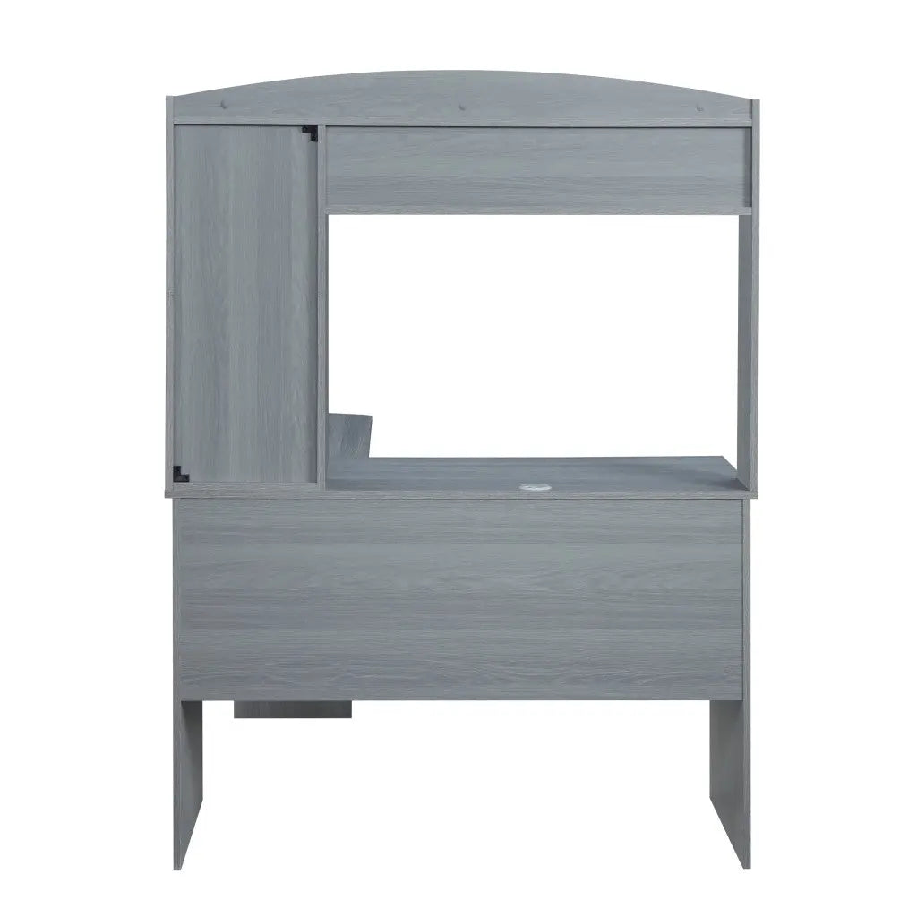 49" Gray Wood L Shape Computer Desk With Hutch Homeroots Office