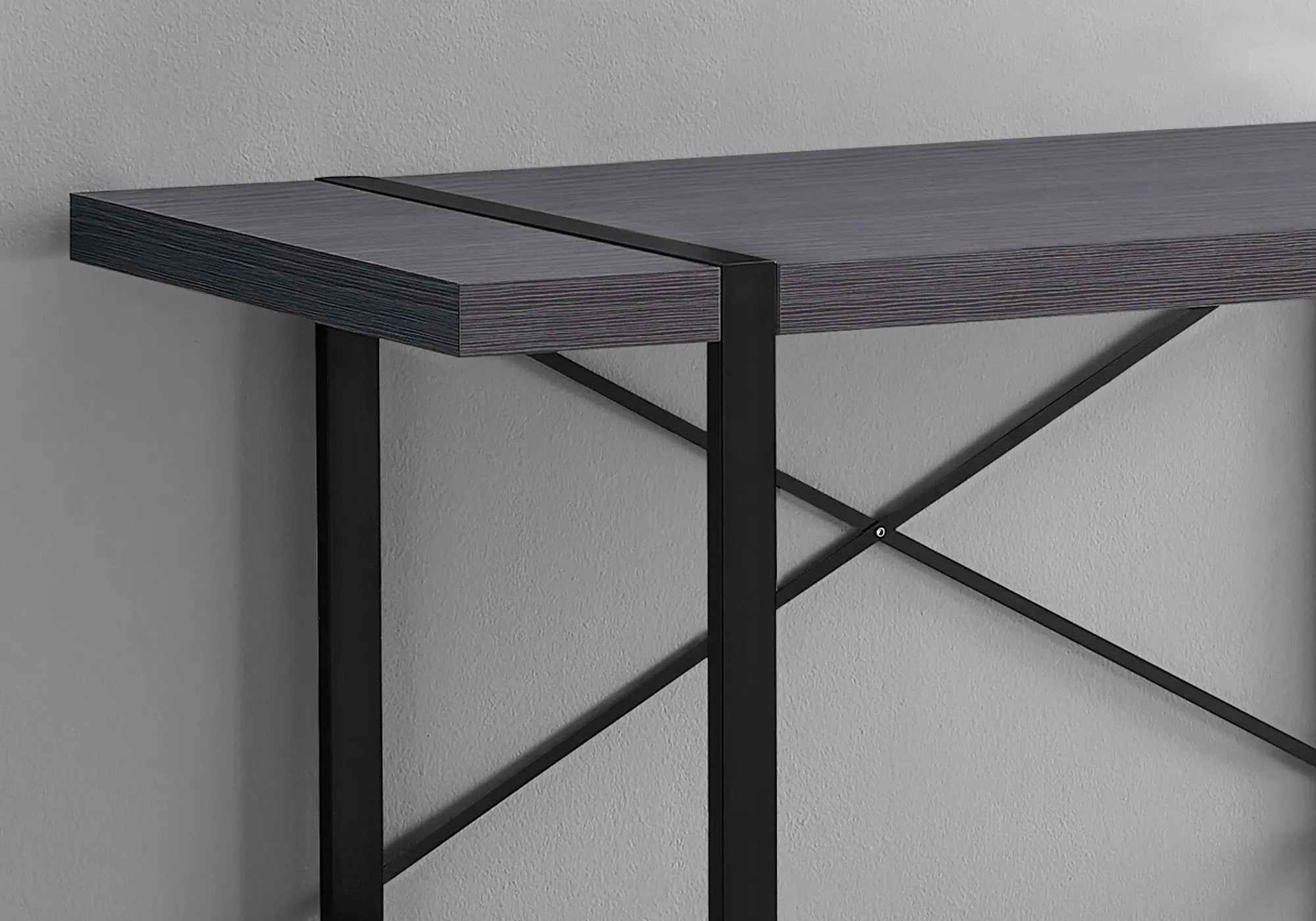 49" Gray and Black Computer Desk Homeroots Office