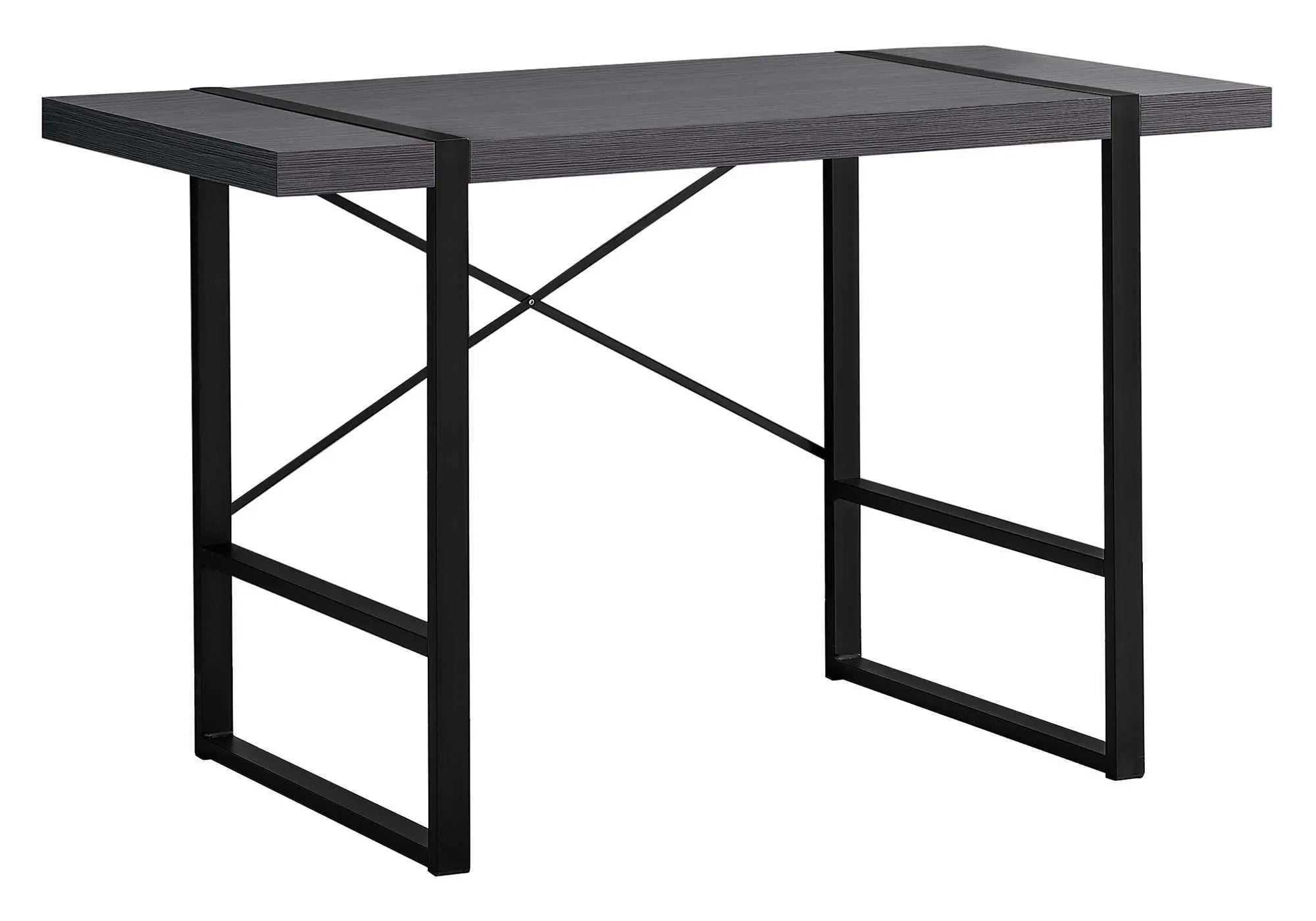 49" Gray and Black Computer Desk Homeroots Office